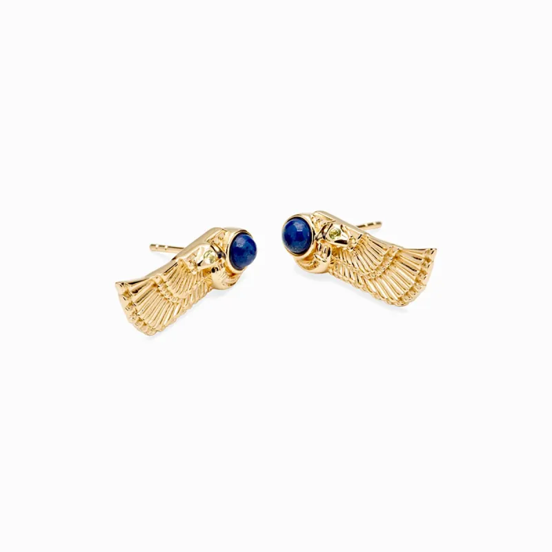 Winged Cobra Lapis Lazuli Stud sold by Awe Inspired