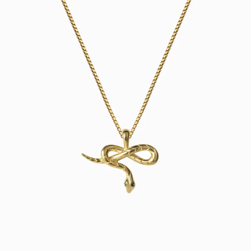 Emerald Eye Snake Necklace sold by Awe Inspired