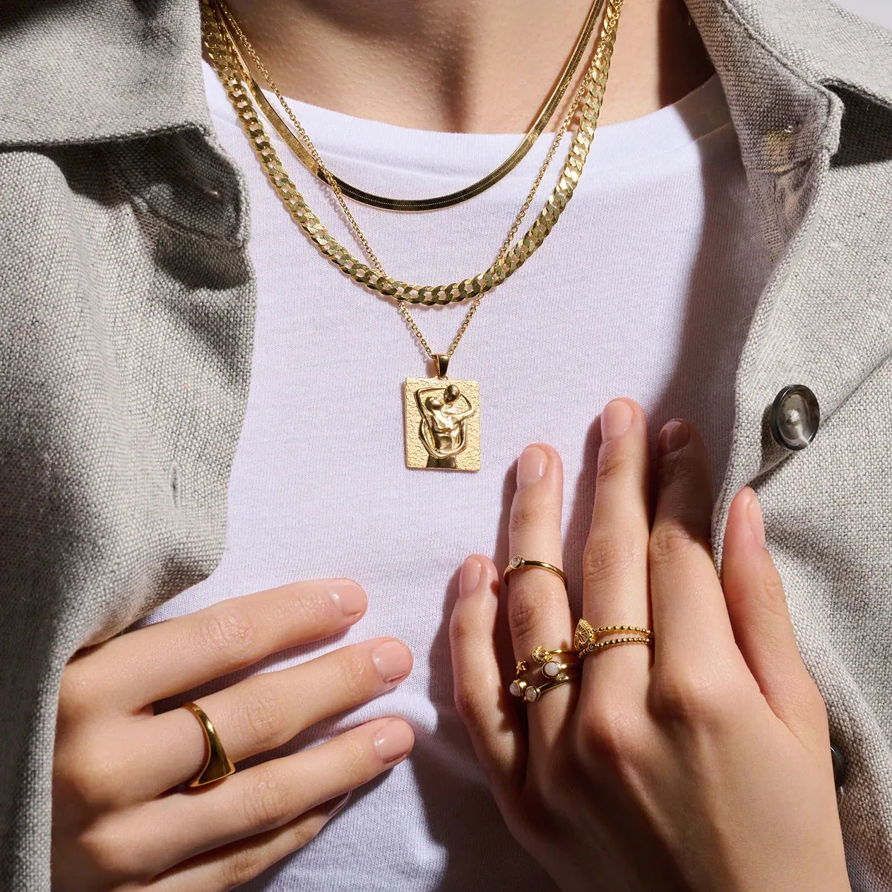 Le Duo "The Duo" Embrace Necklace sold by Awe Inspired product image thumbnail 3