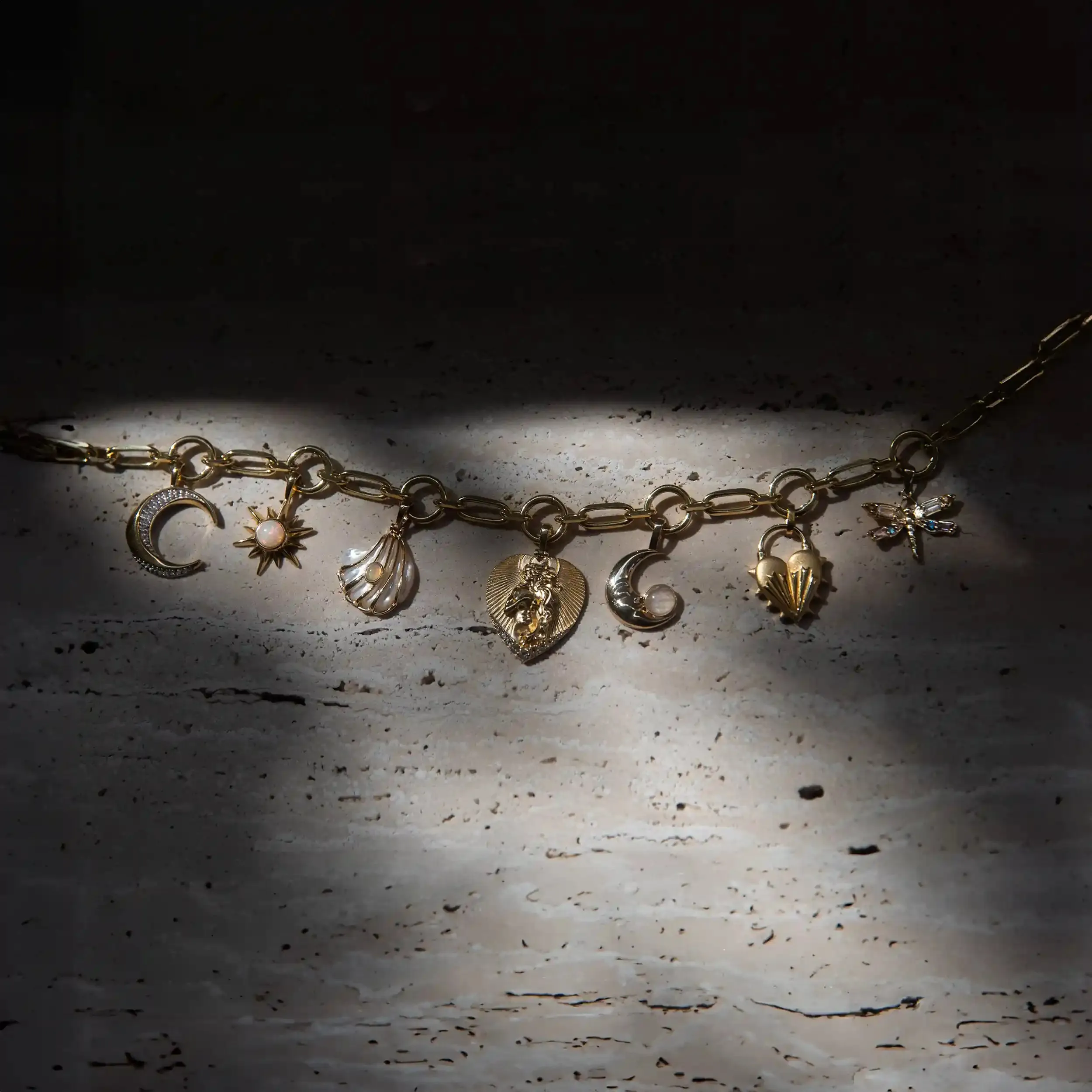 Moon Phase Statement Charm Necklace sold by Awe Inspired product image thumbnail 3