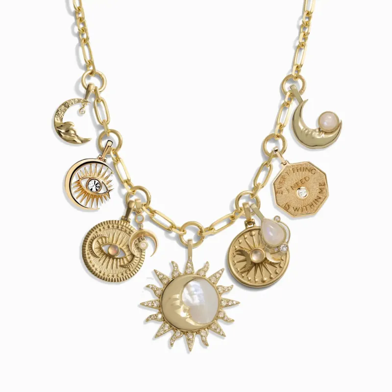 Moon Phase Statement Charm Necklace sold by Awe Inspired