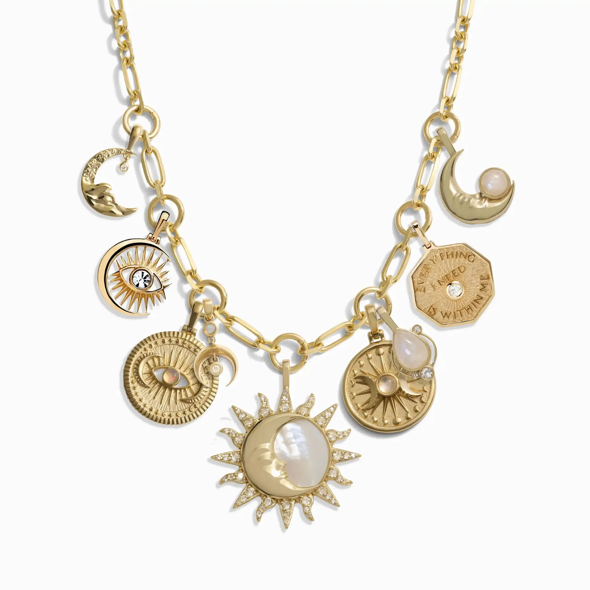 Moon Phase Statement Charm Necklace sold by Awe Inspired