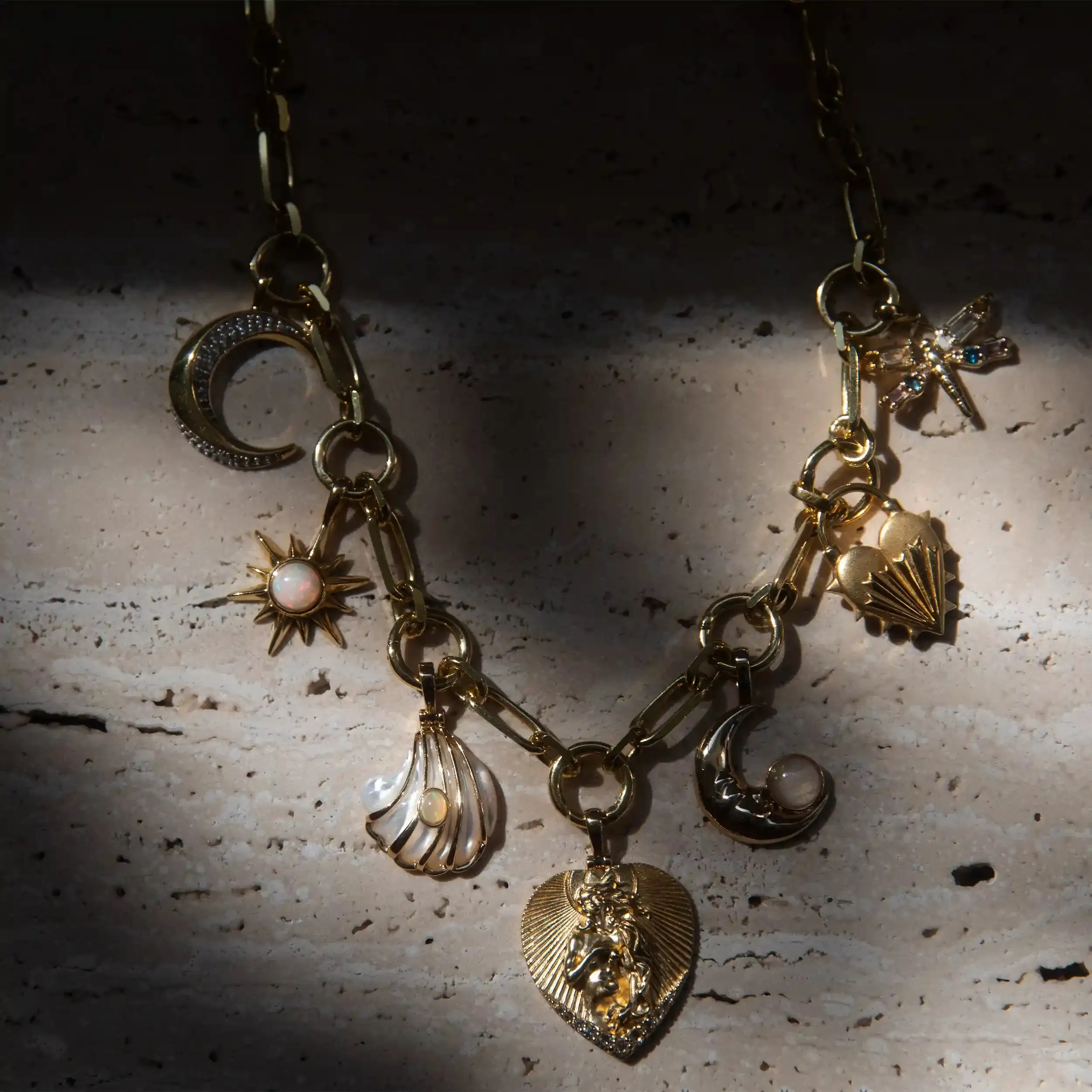 Moon Phase Statement Charm Necklace sold by Awe Inspired product image thumbnail 4