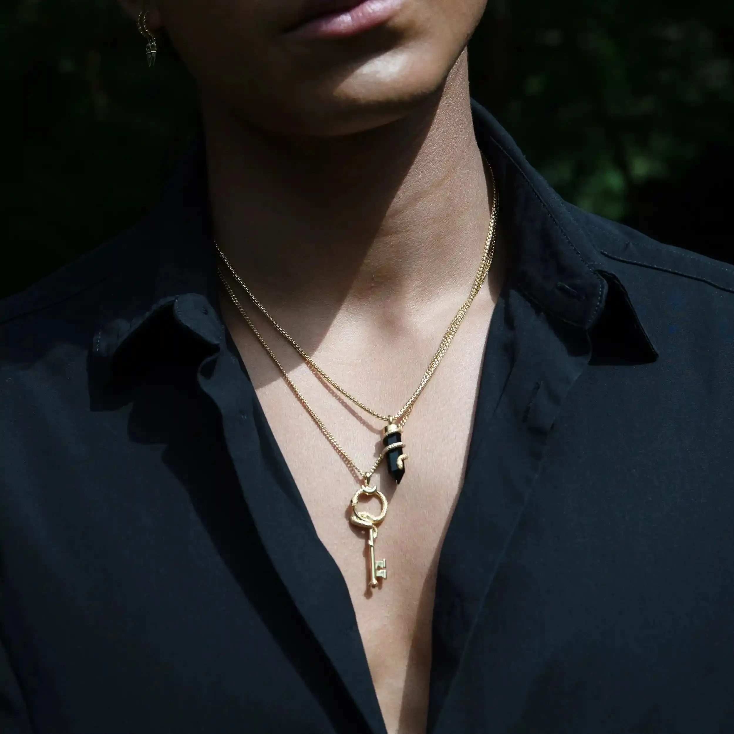 Men's Crescent Snake Eye Necklace sold by Awe Inspired product image thumbnail 3