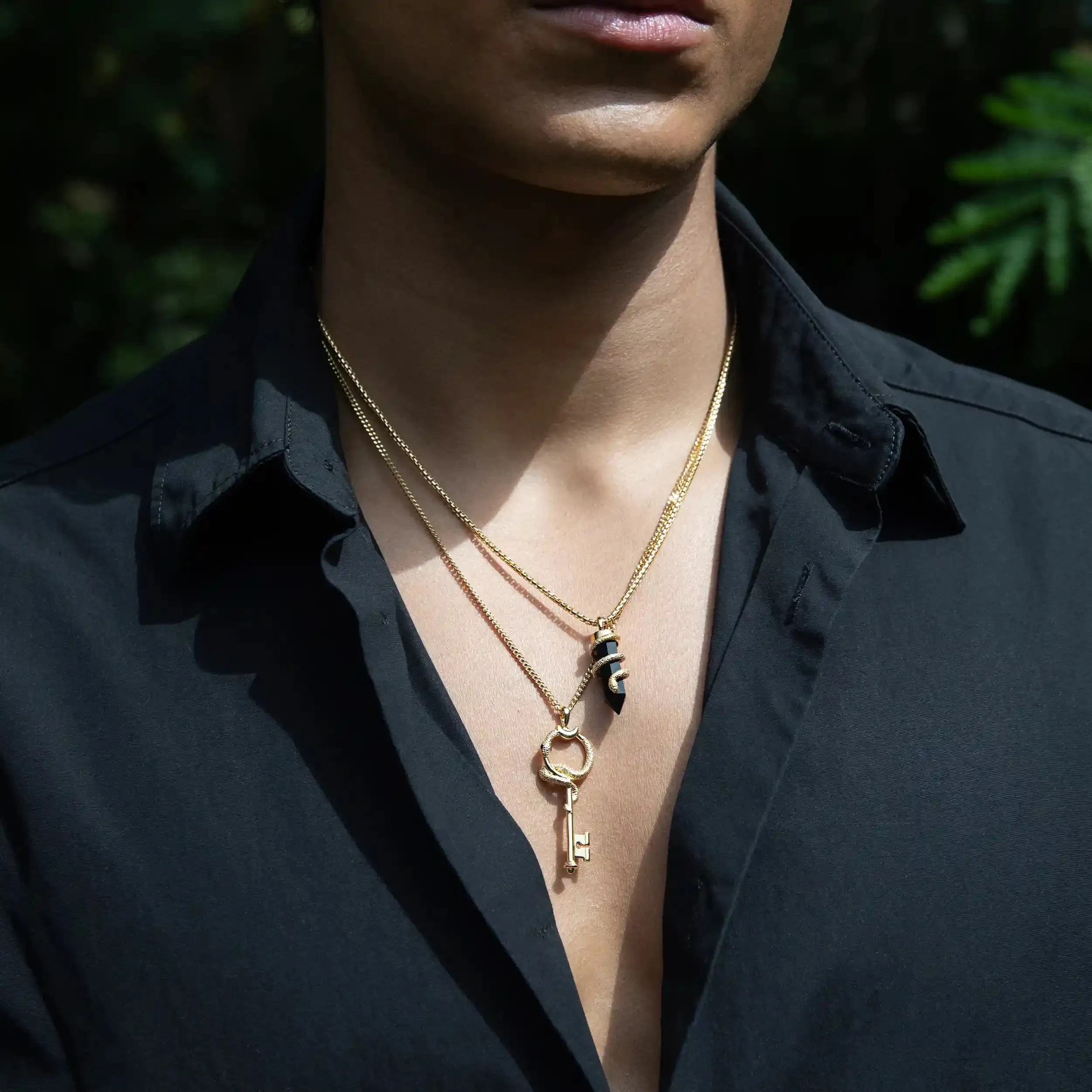 Men's Crescent Snake Eye Necklace sold by Awe Inspired product image thumbnail 4