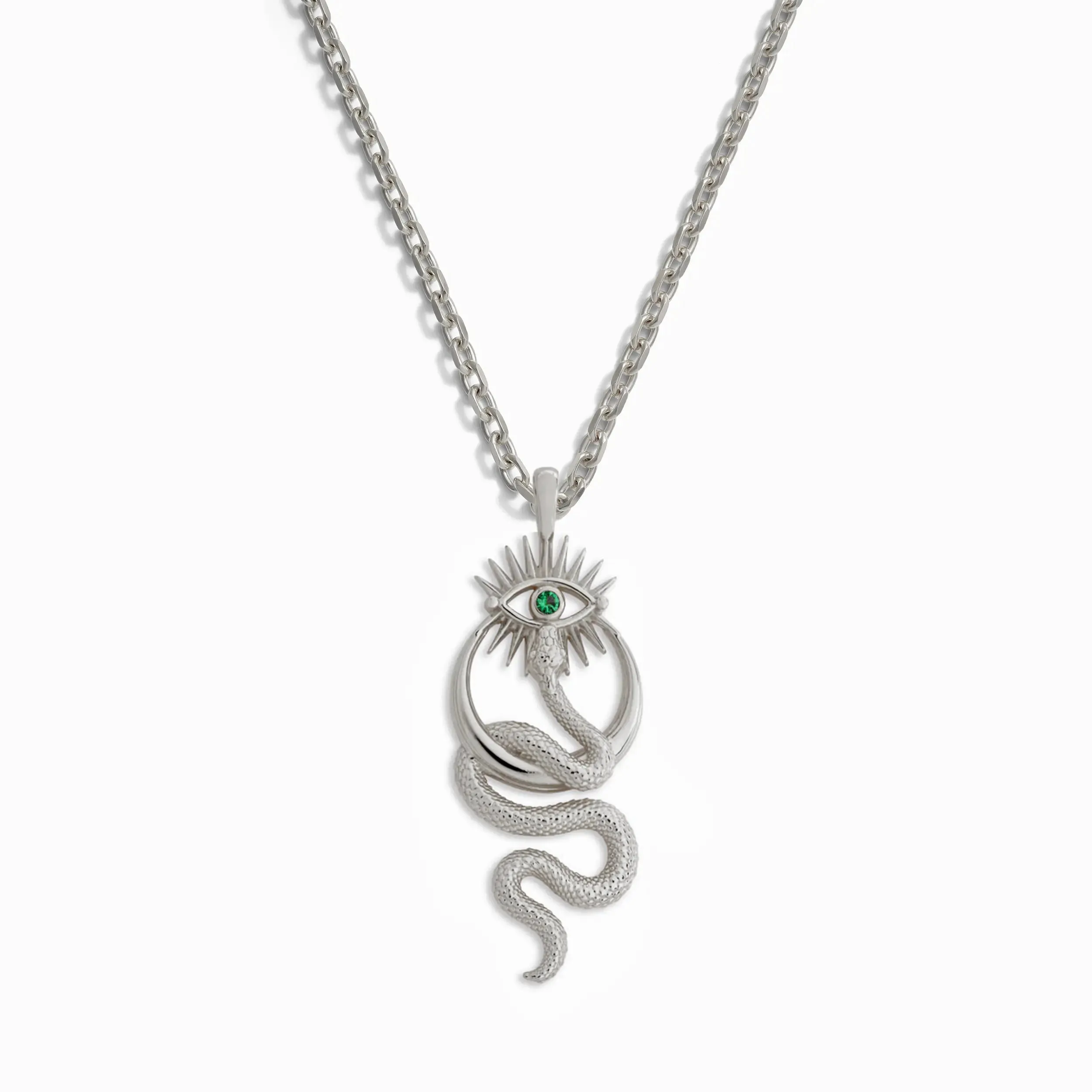 Men's Crescent Snake Eye Necklace sold by Awe Inspired product image thumbnail 5
