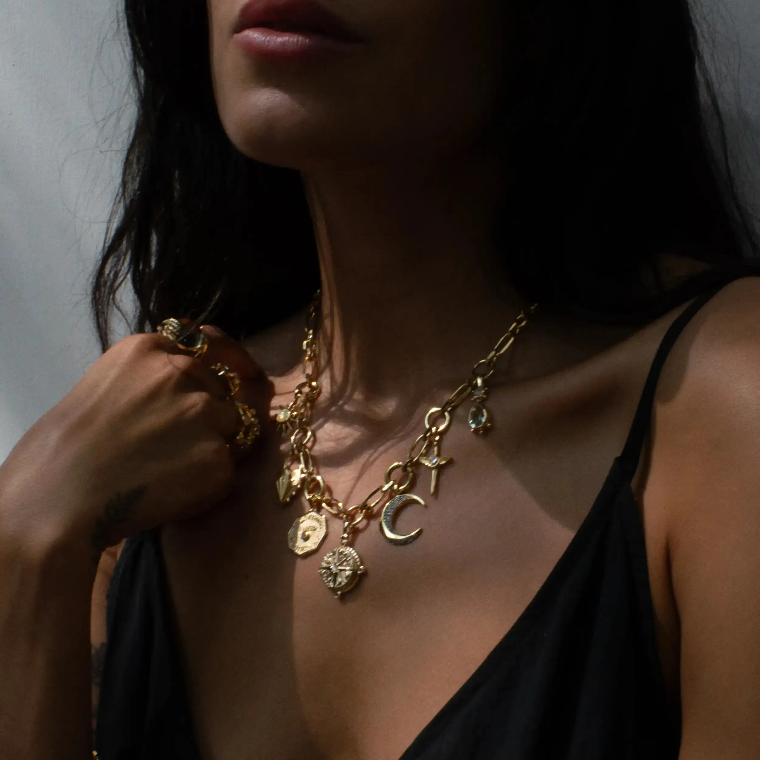 Compass Statement Charm Necklace sold by Awe Inspired product image thumbnail 4