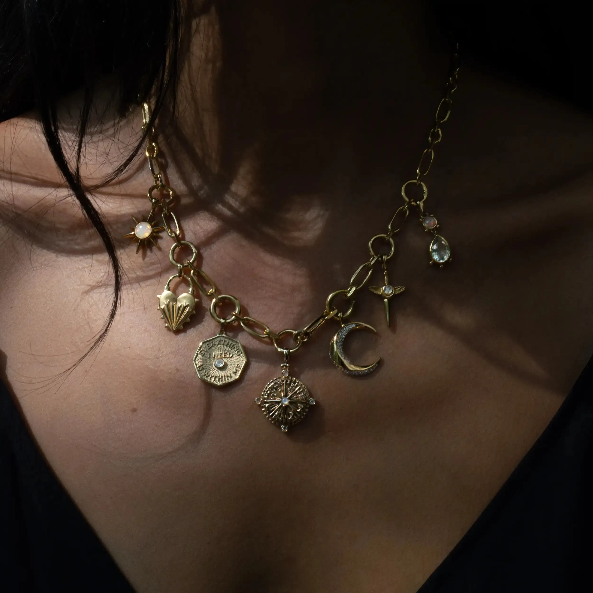 Compass Statement Charm Necklace sold by Awe Inspired product image thumbnail 2