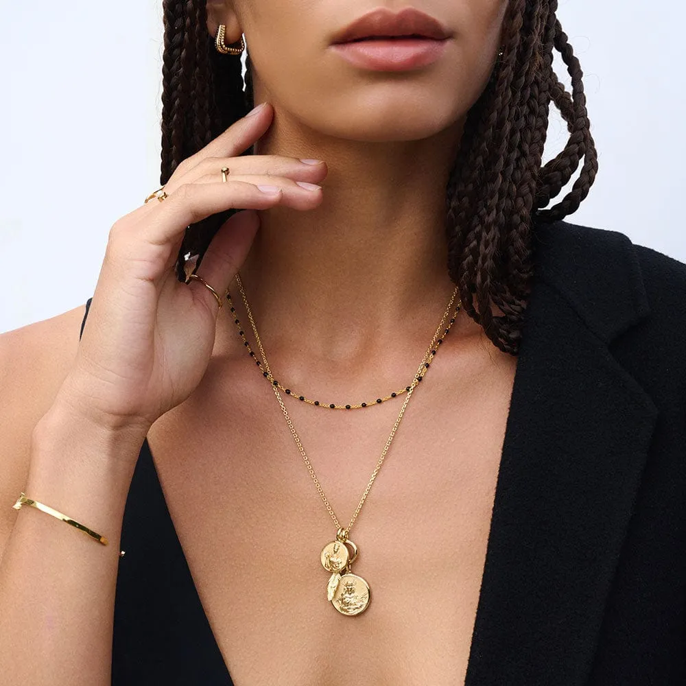 Black Colored Enamel Necklace sold by Awe Inspired product image thumbnail 5