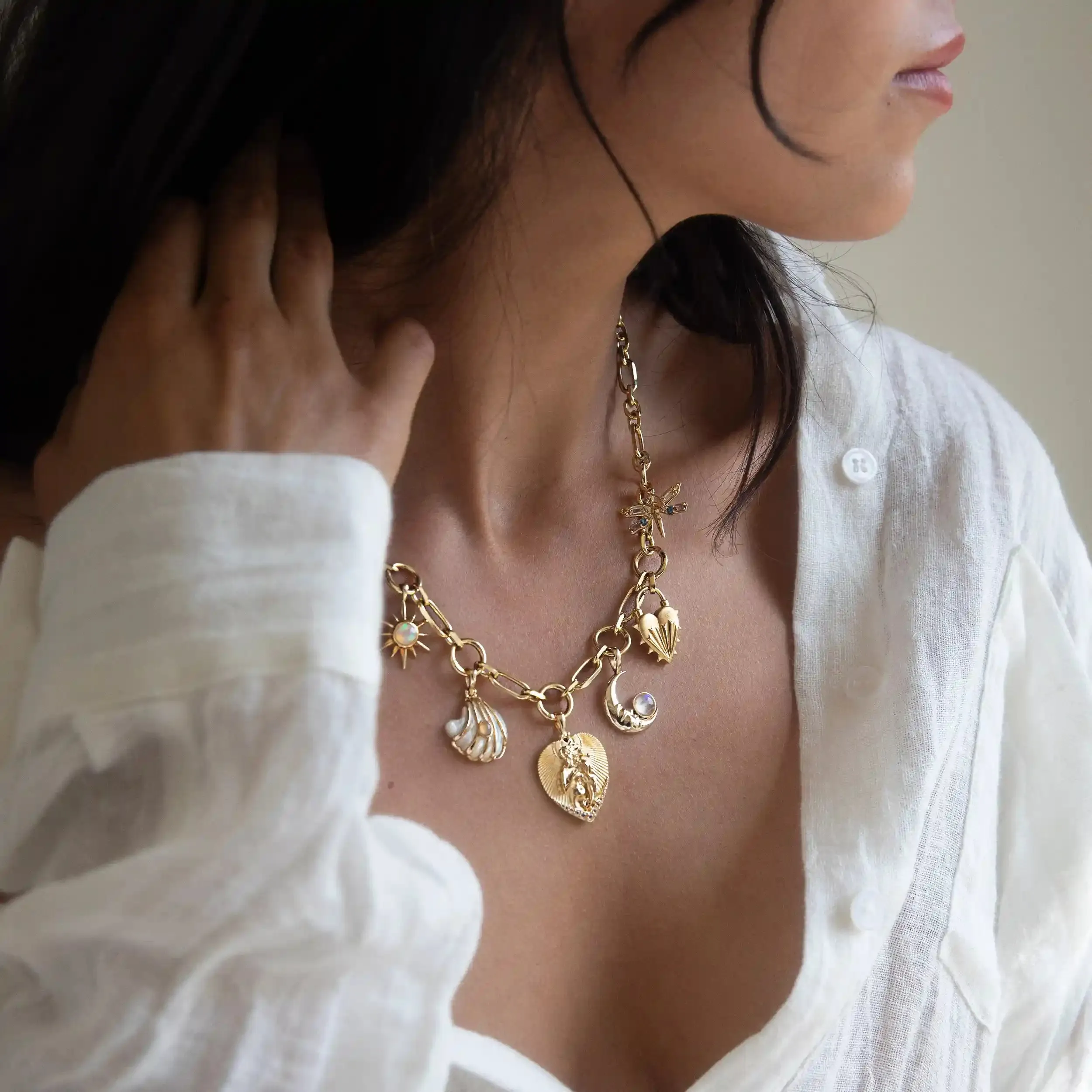 Water Statement Charm Necklace sold by Awe Inspired product image thumbnail 4