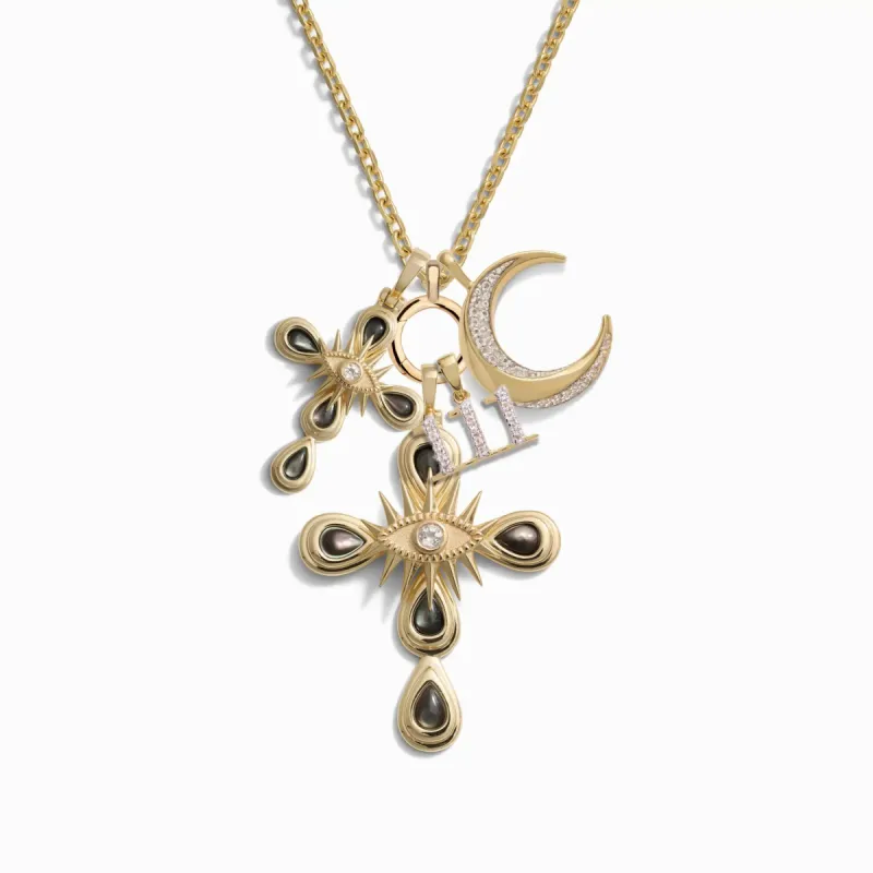 Double Cross Charm Necklace sold by Awe Inspired