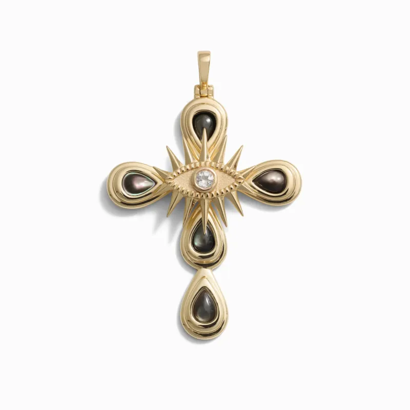 Statement Third Eye Cross Pendant sold by Awe Inspired