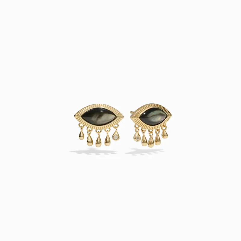 Third Eye Black Mother of Pearl Studs sold by Awe Inspired