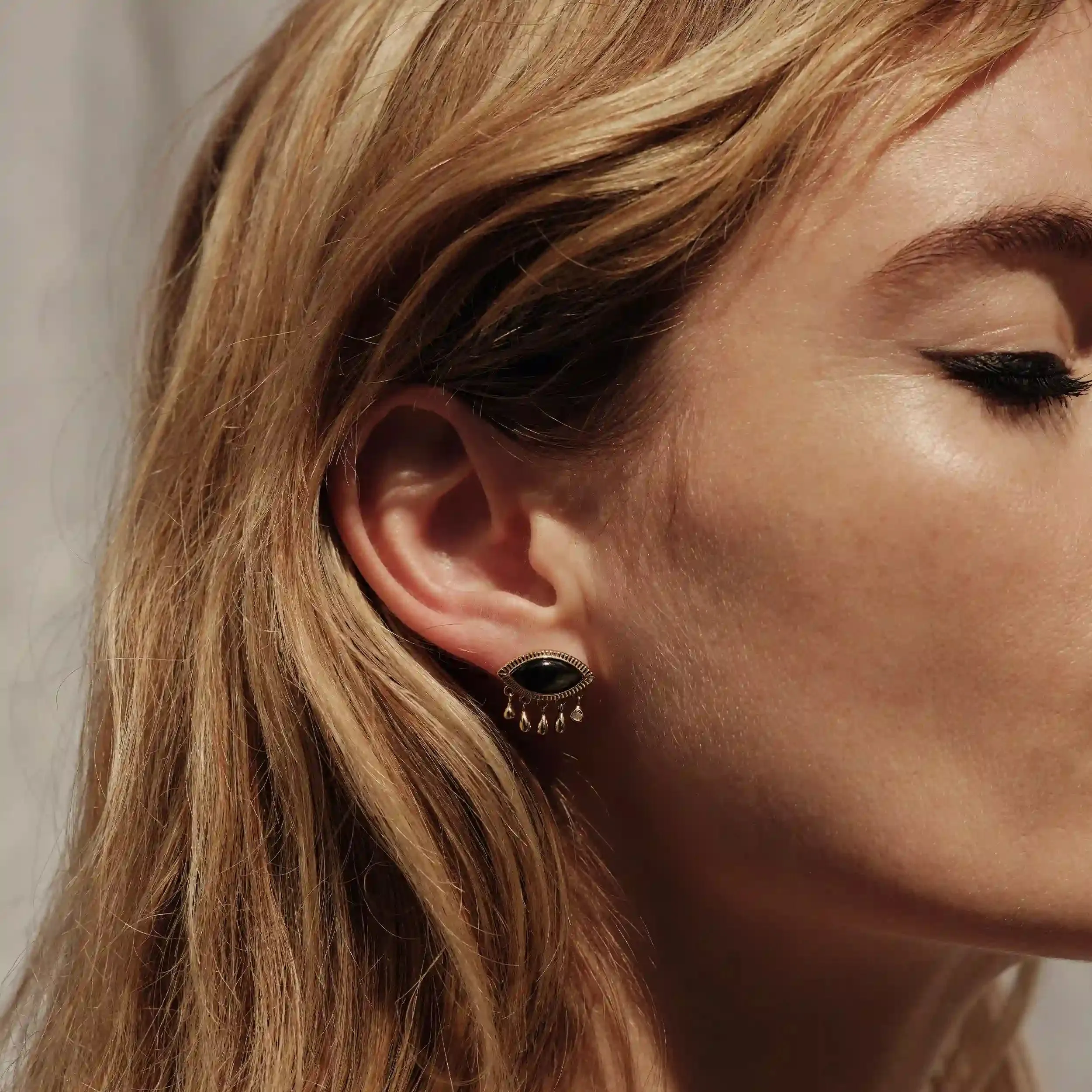 Third Eye Black Mother of Pearl Studs sold by Awe Inspired product image thumbnail 2