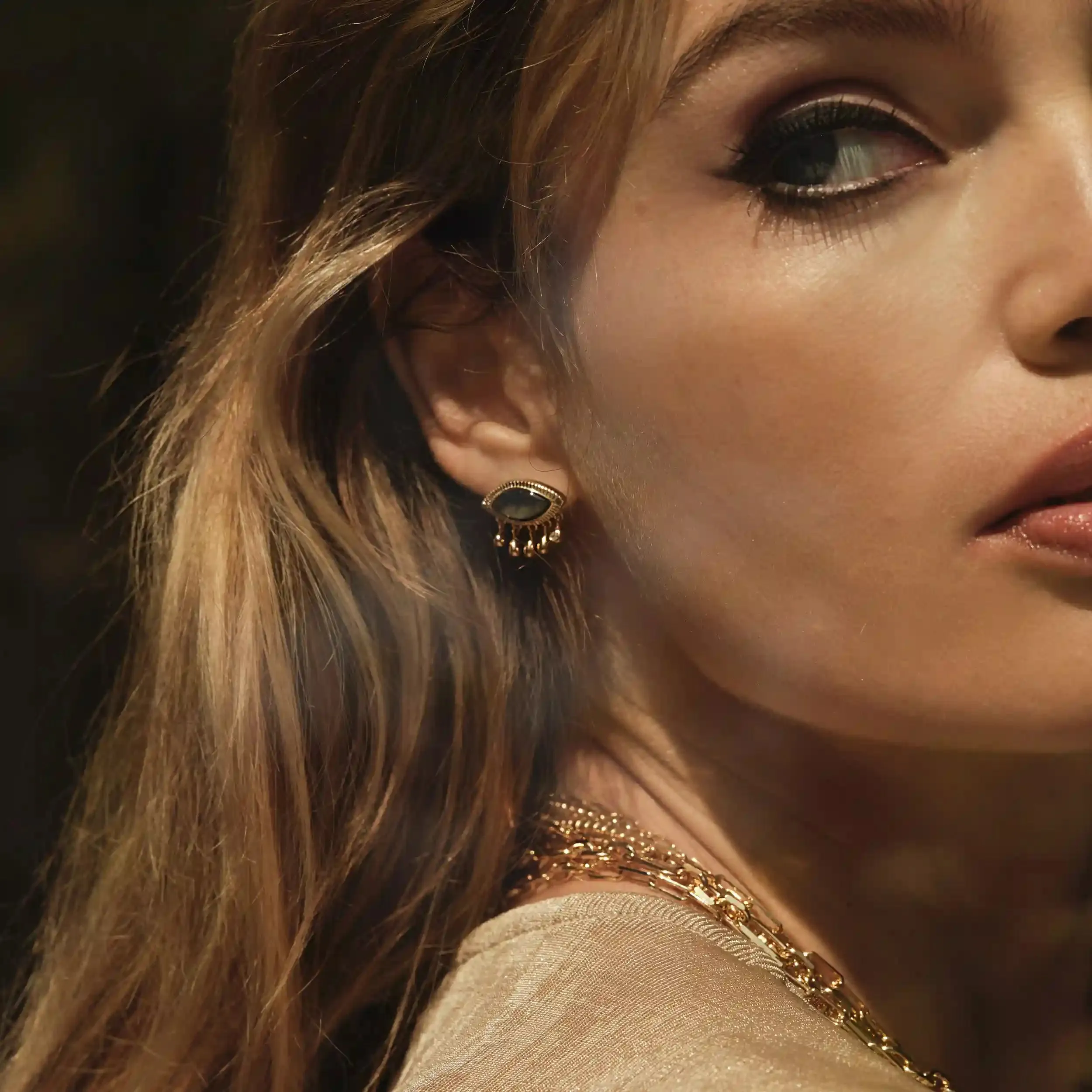 Third Eye Black Mother of Pearl Studs sold by Awe Inspired product image thumbnail 3