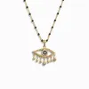 Third Eye Black Enamel Necklace sold by Awe Inspired