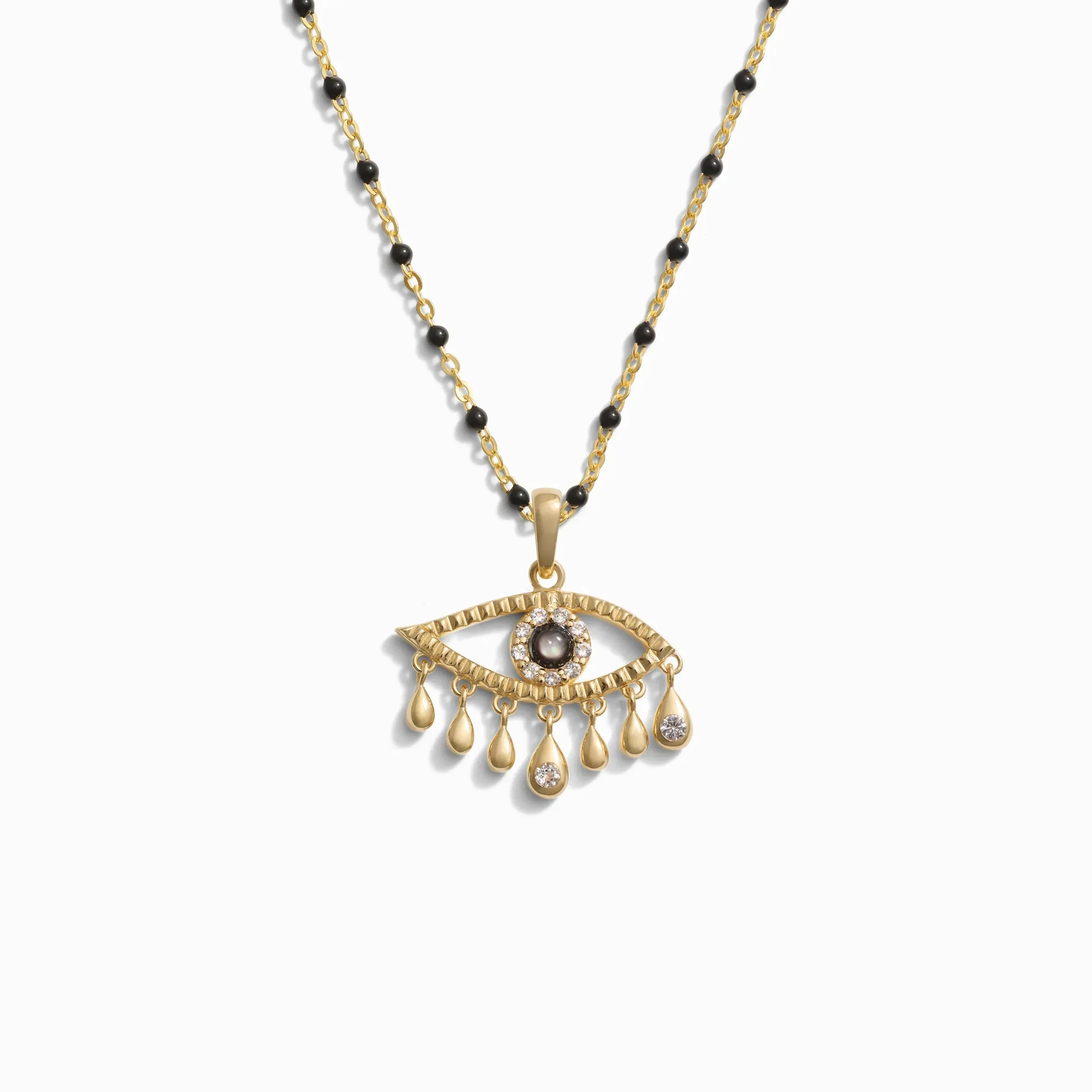 Third Eye Black Enamel Necklace sold by Awe Inspired