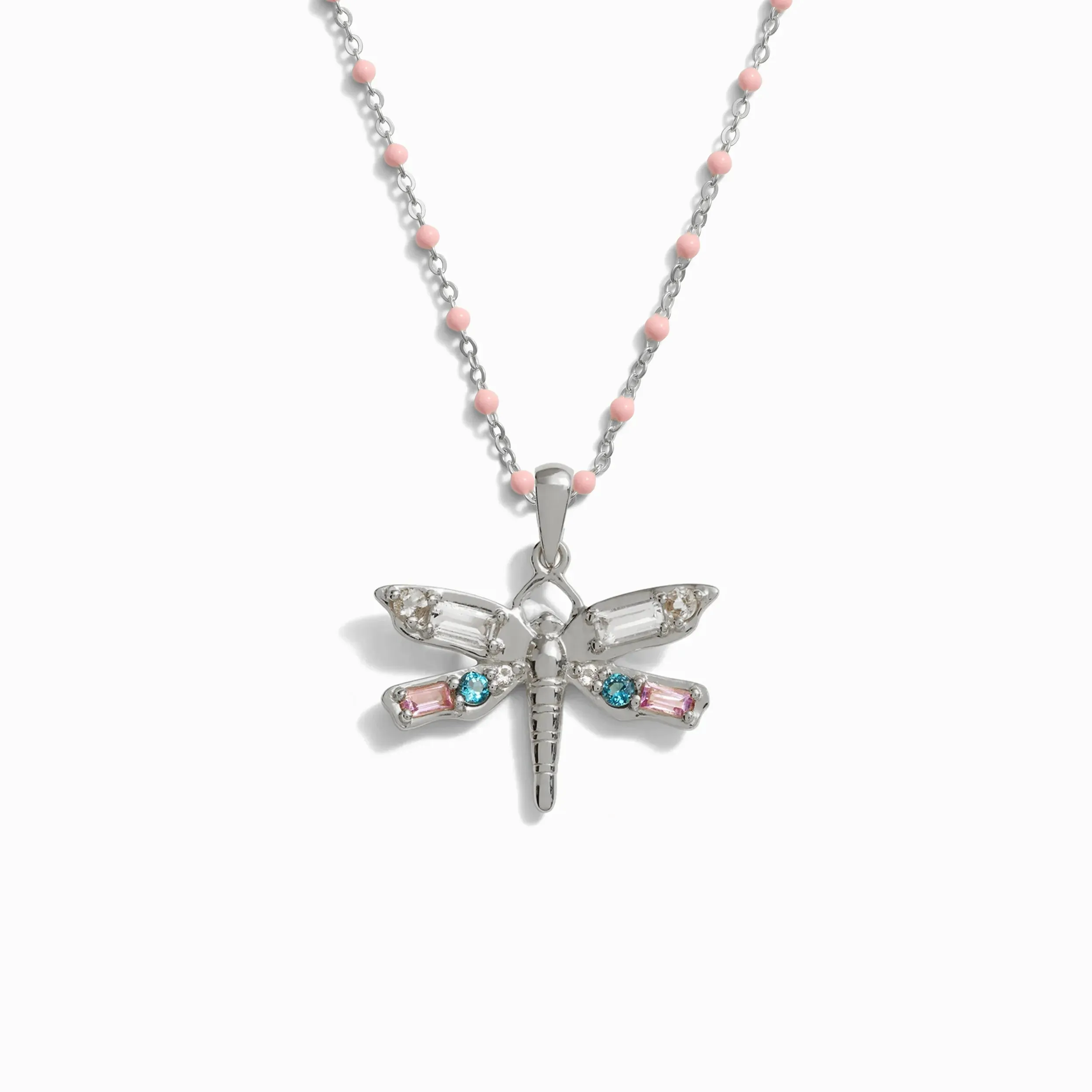 Lucky Dragonfly Blush Enamel Necklace sold by Awe Inspired product image thumbnail 3