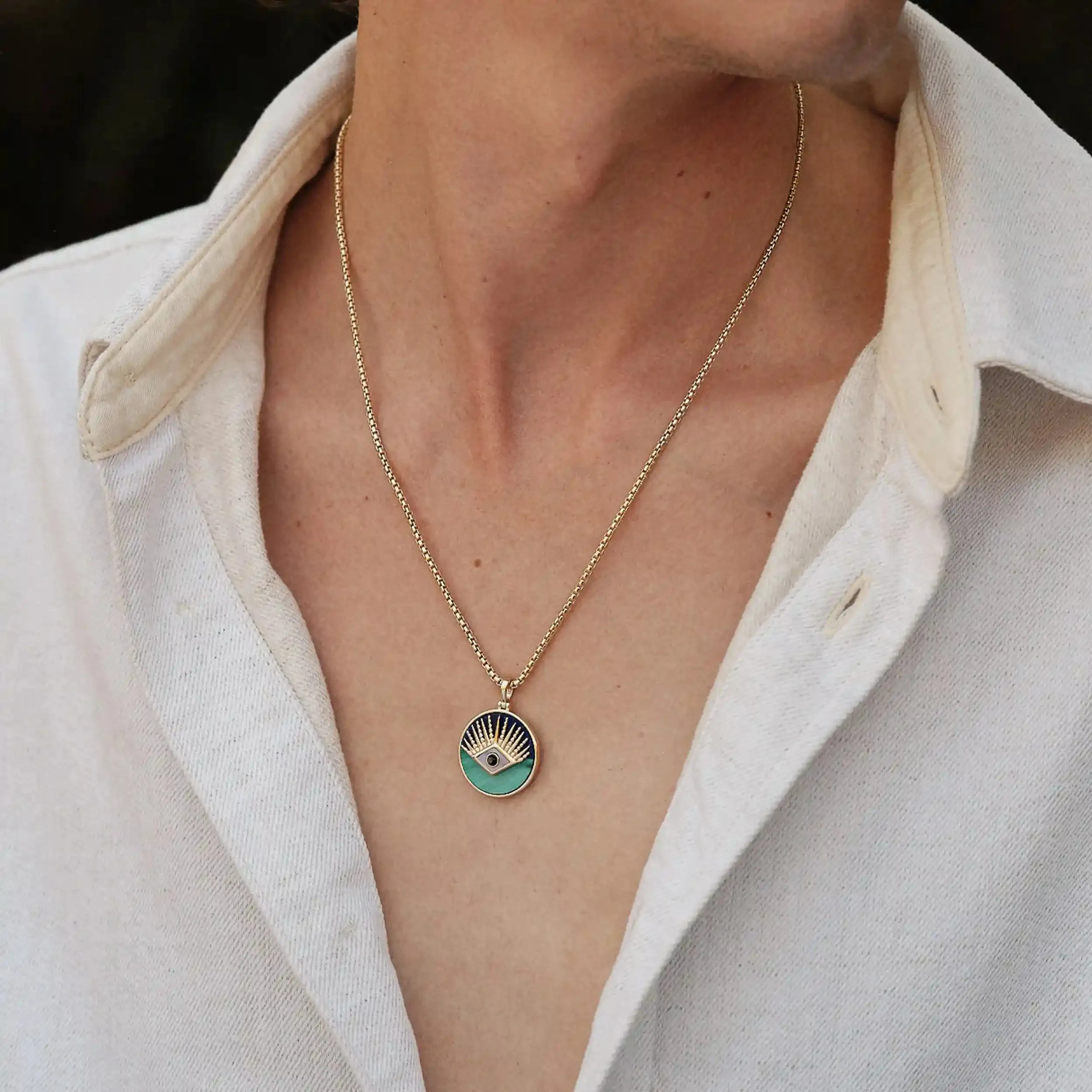 Men's Third Eye Coin Necklace sold by Awe Inspired product image thumbnail 2