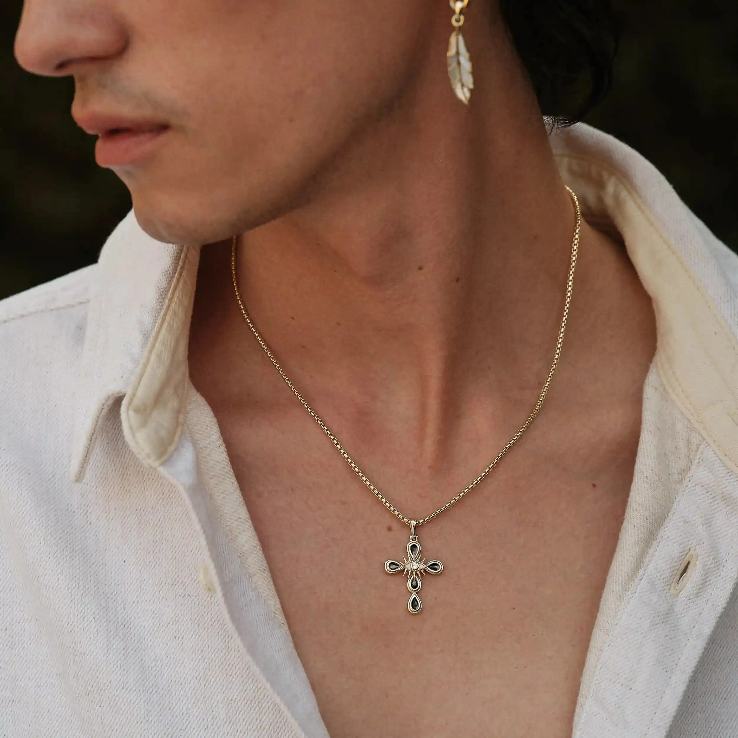 Men's Third Eye Cross Necklace sold by Awe Inspired product image thumbnail 2