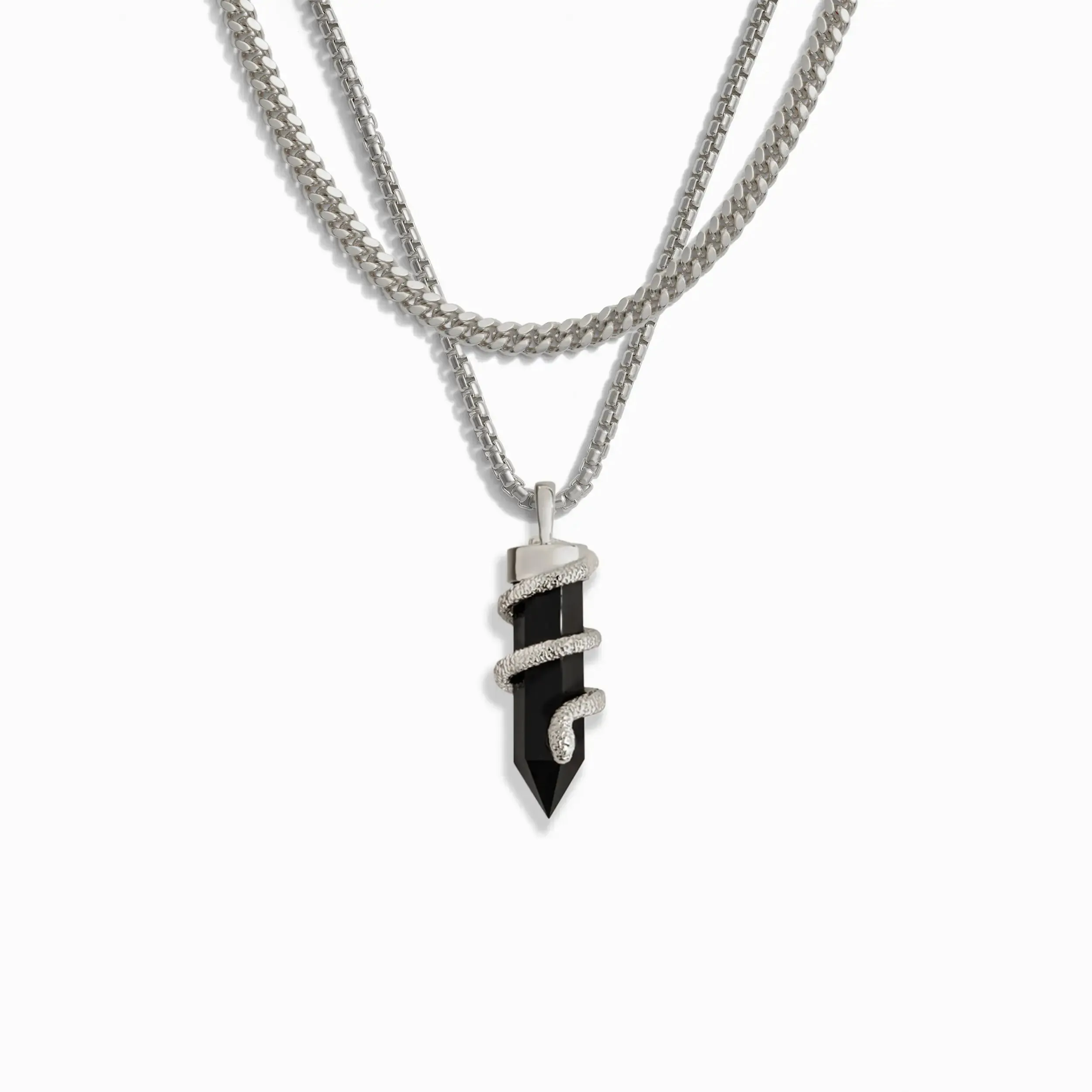 Men's Onyx Crystal Snake Necklace Set sold by Awe Inspired product image thumbnail 3