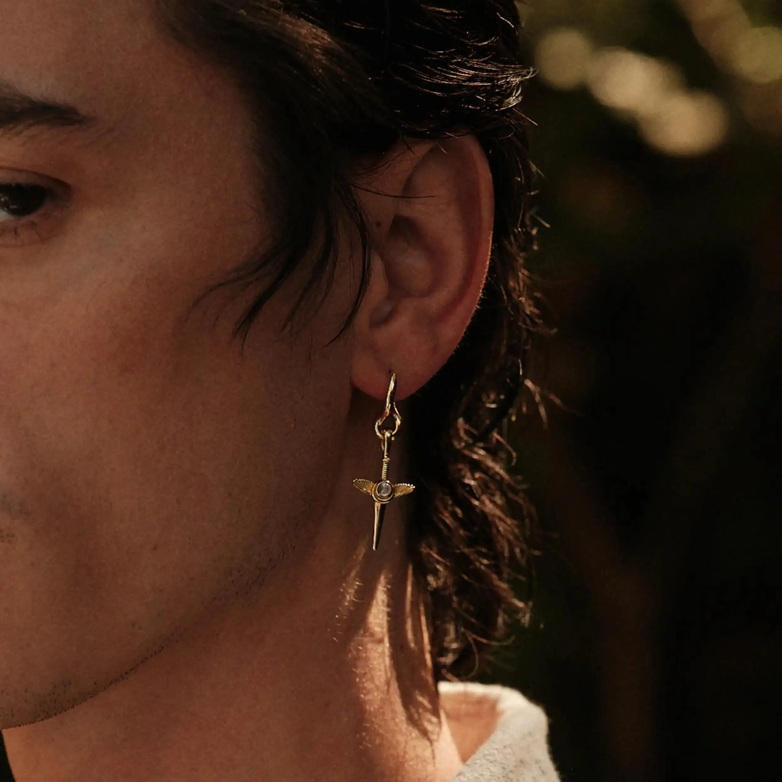 Men's Flying Dagger Charm Earring sold by Awe Inspired product image thumbnail 2