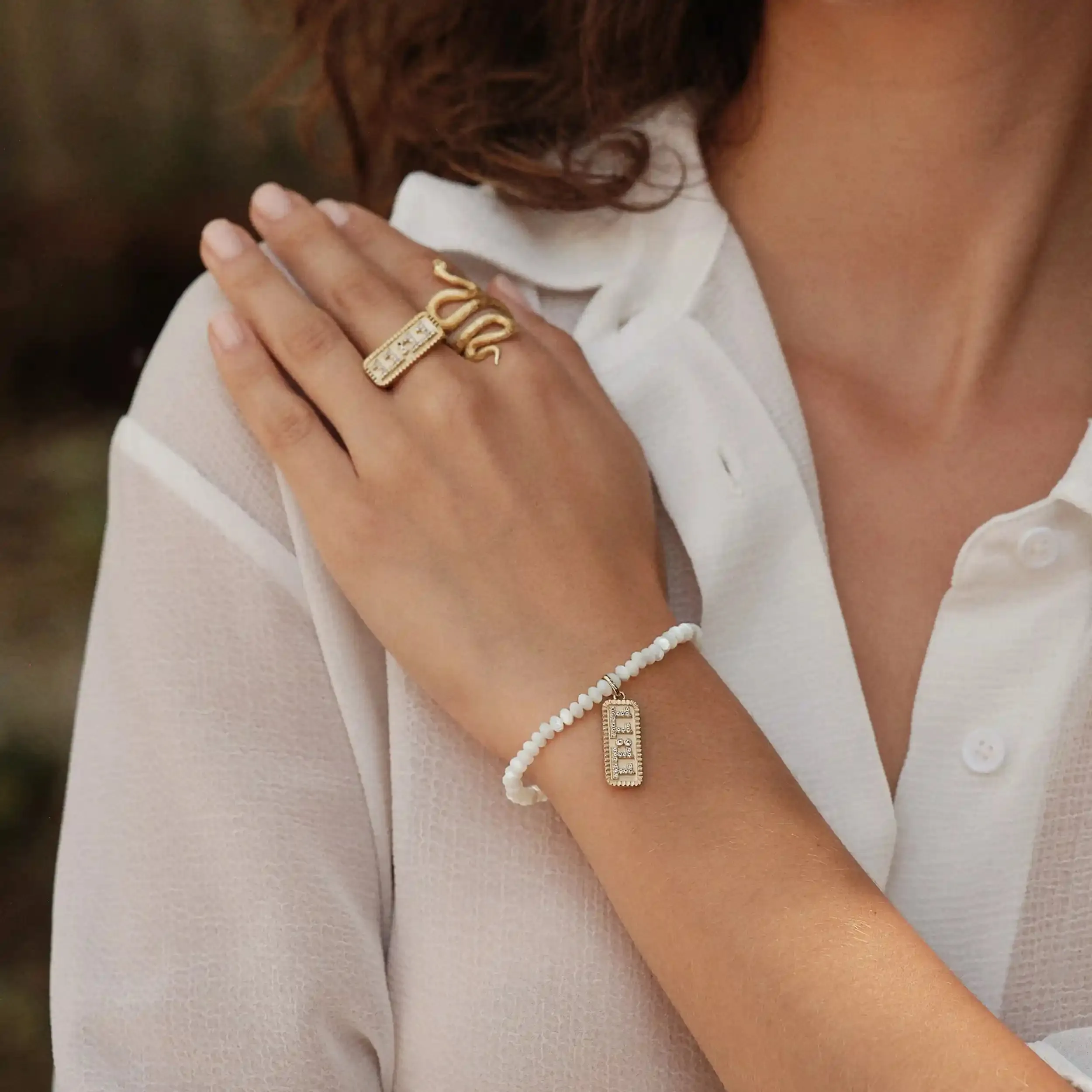 11:11 Mother of Pearl Beaded Bracelet sold by Awe Inspired product image thumbnail 2