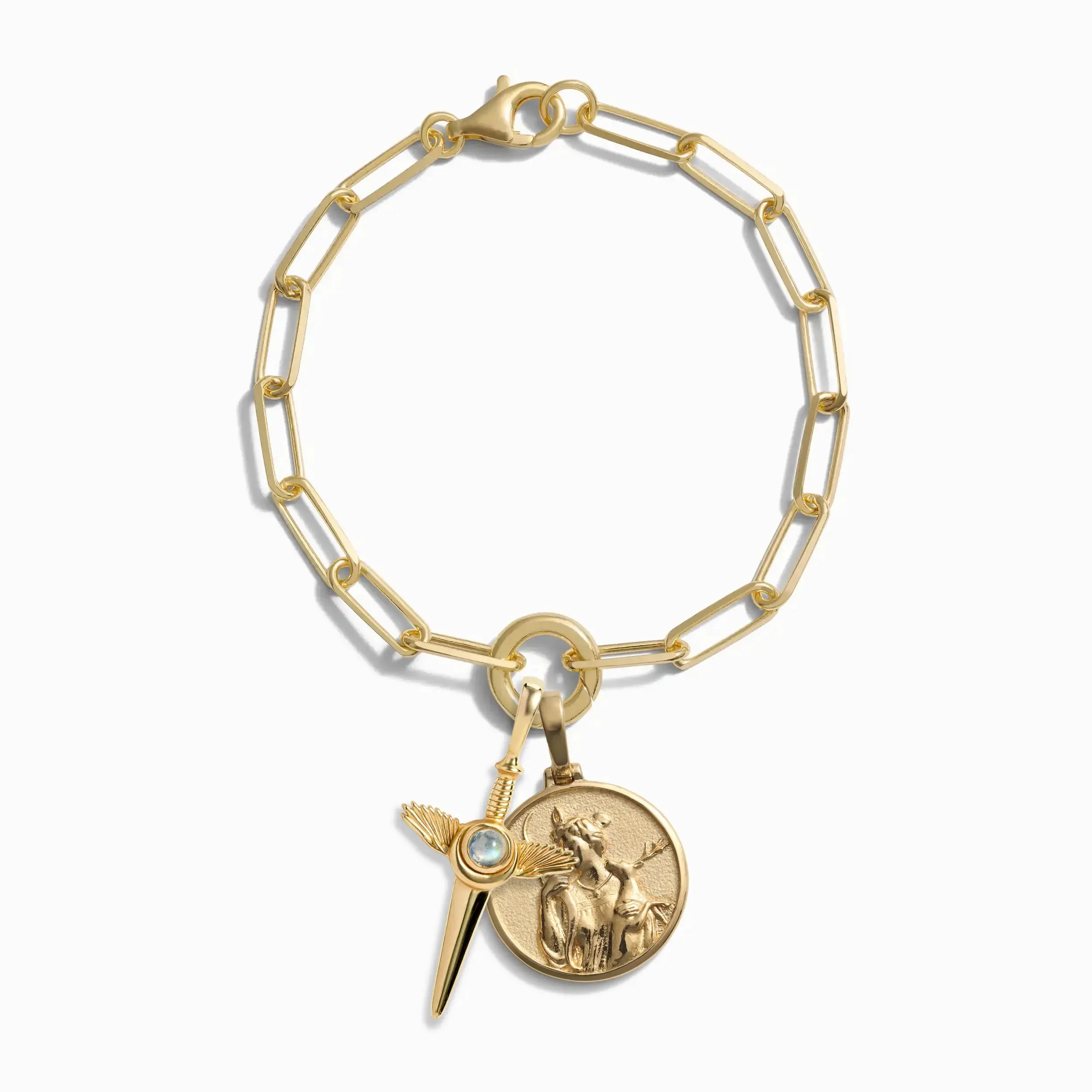 Artemis and Flying Dagger Charm Bracelet sold by Awe Inspired