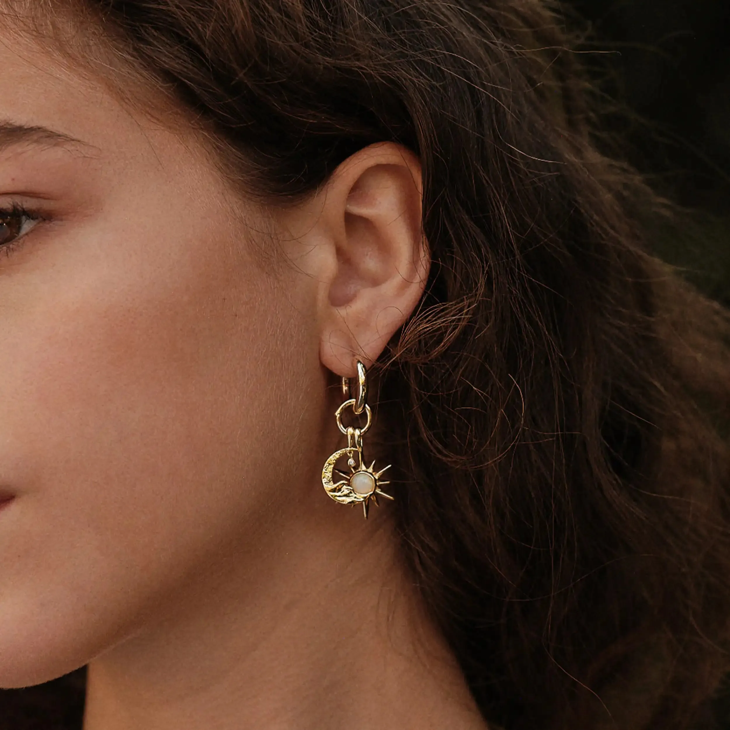 Sun & Moon Charm Earring sold by Awe Inspired product image thumbnail 2