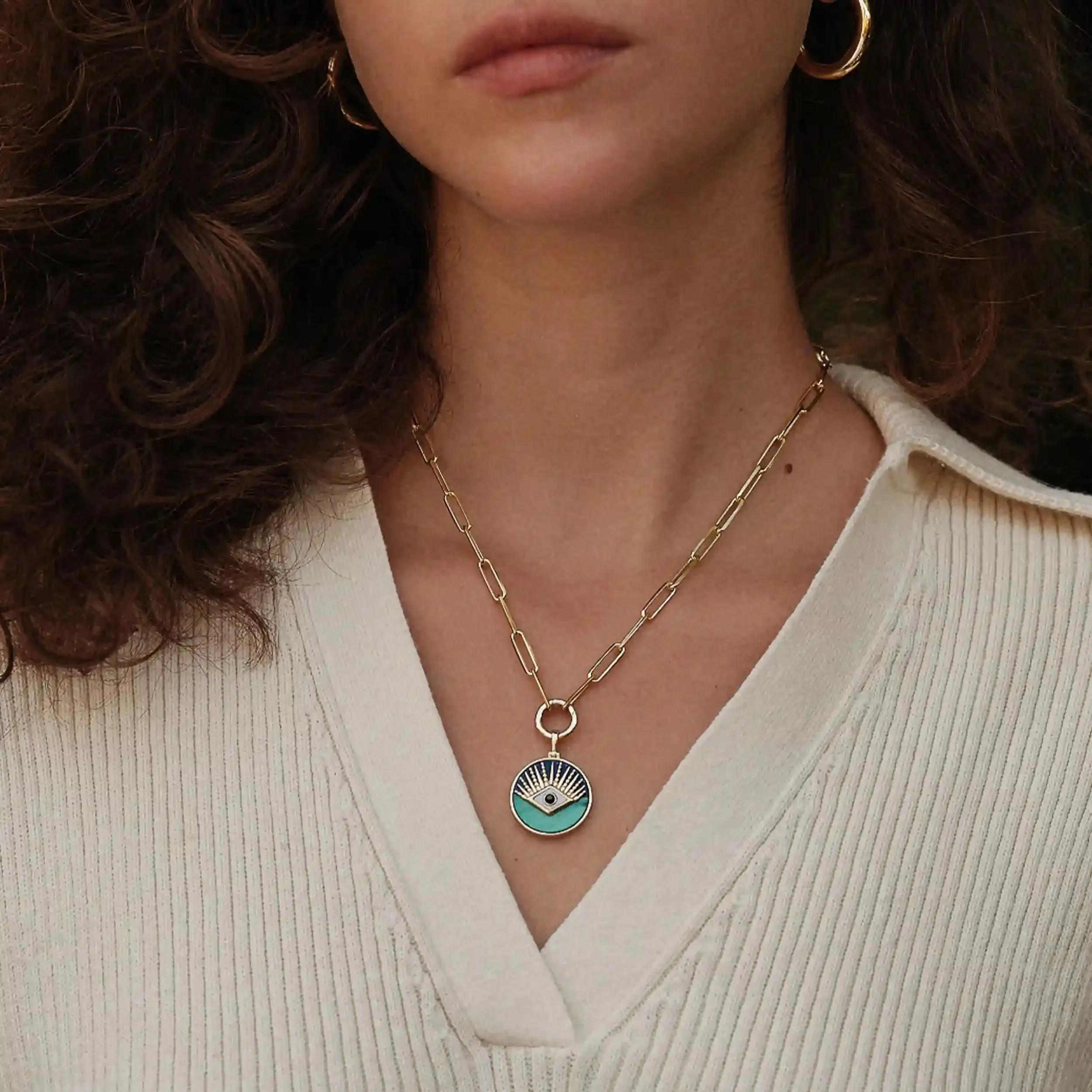 Third Eye Statement Single Charm Necklace sold by Awe Inspired product image thumbnail 2