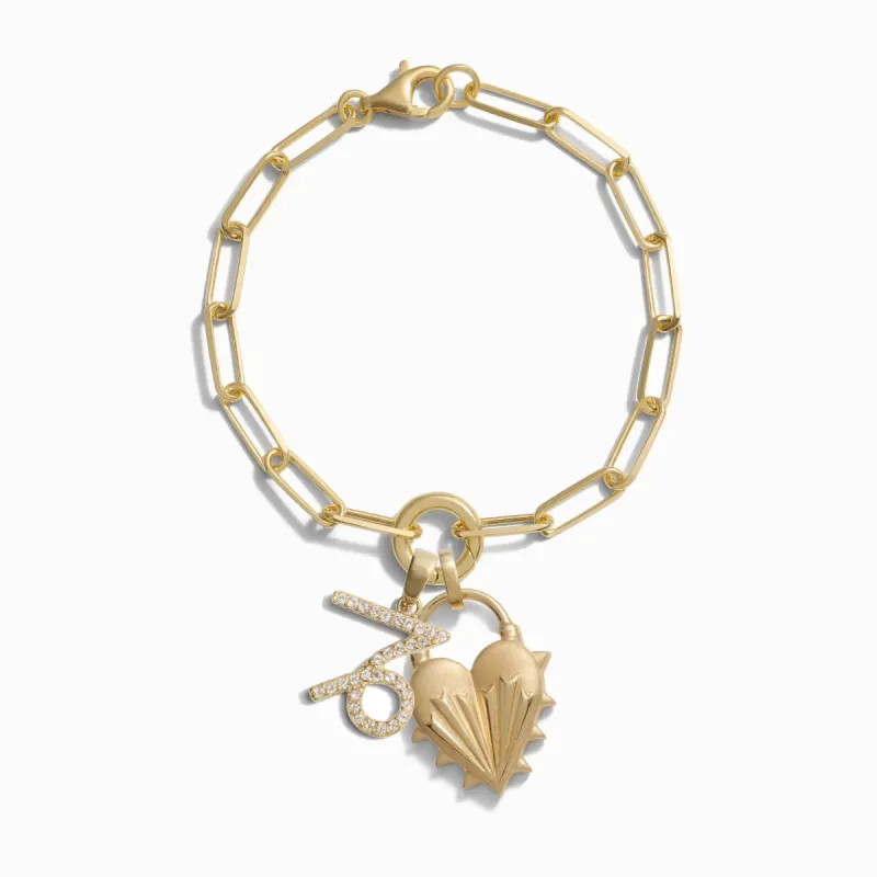 Spiked Heart Zodiac Charm Bracelet sold by Awe Inspired