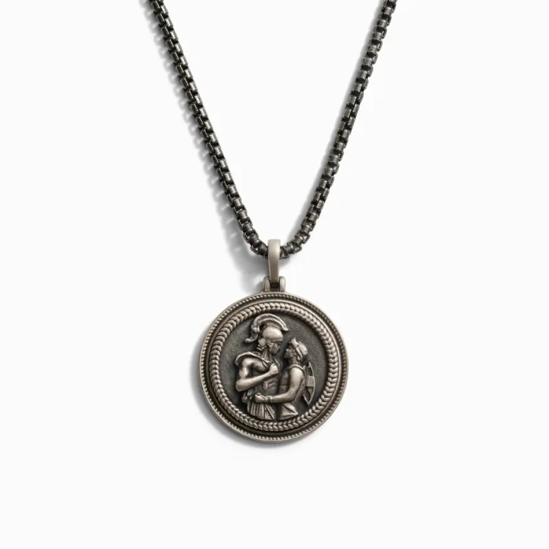 Gunmetal Achilles Necklace sold by Awe Inspired