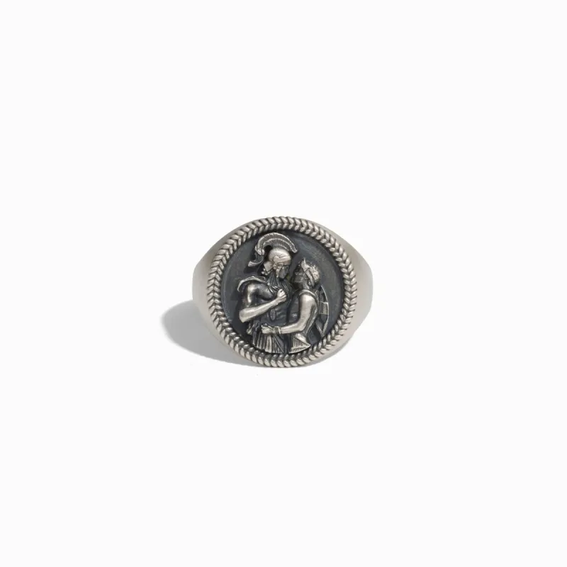 Gunmetal Achilles Signet Ring sold by Awe Inspired