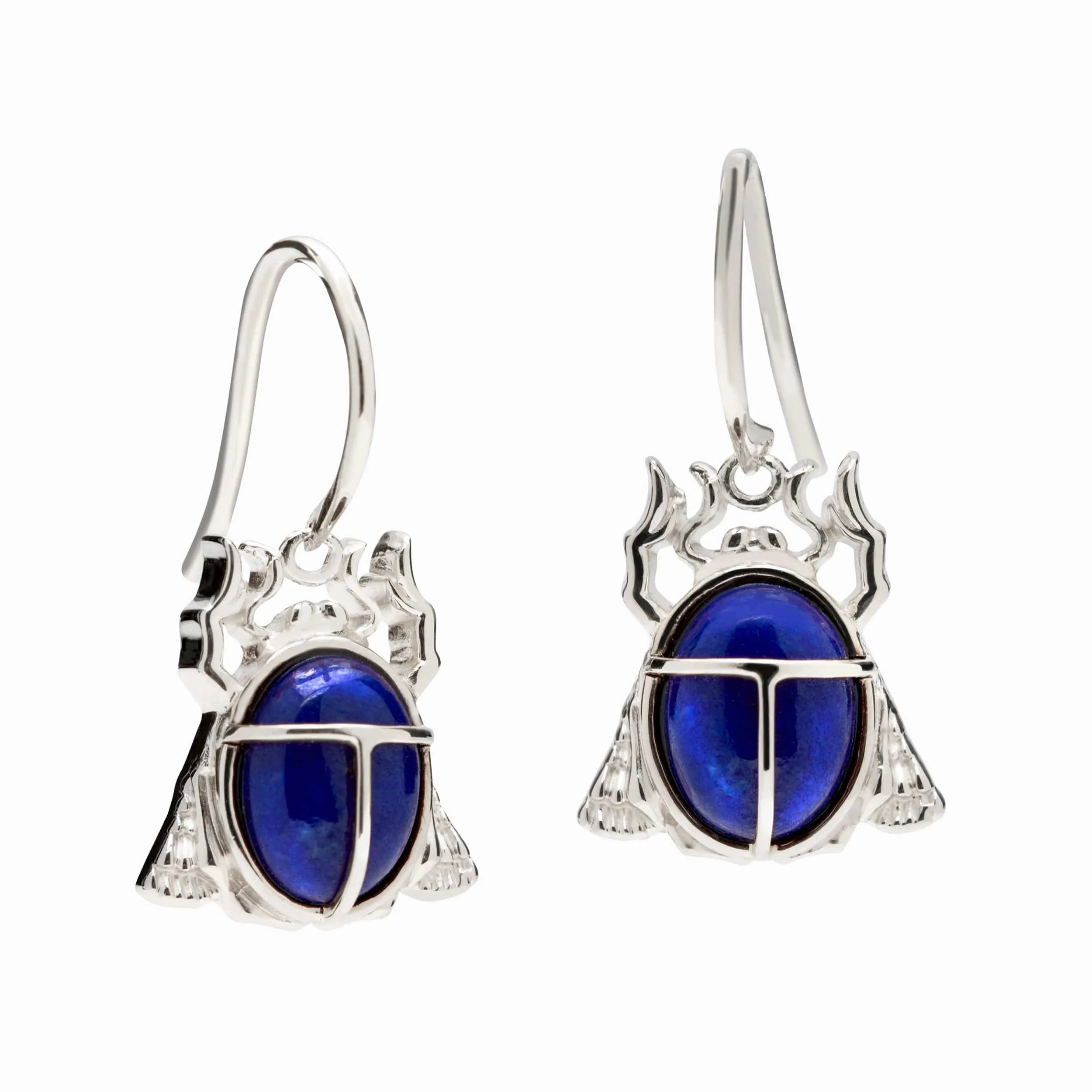 Lapis Lazuli Scarab Drop Earrings sold by Awe Inspired product image thumbnail 3