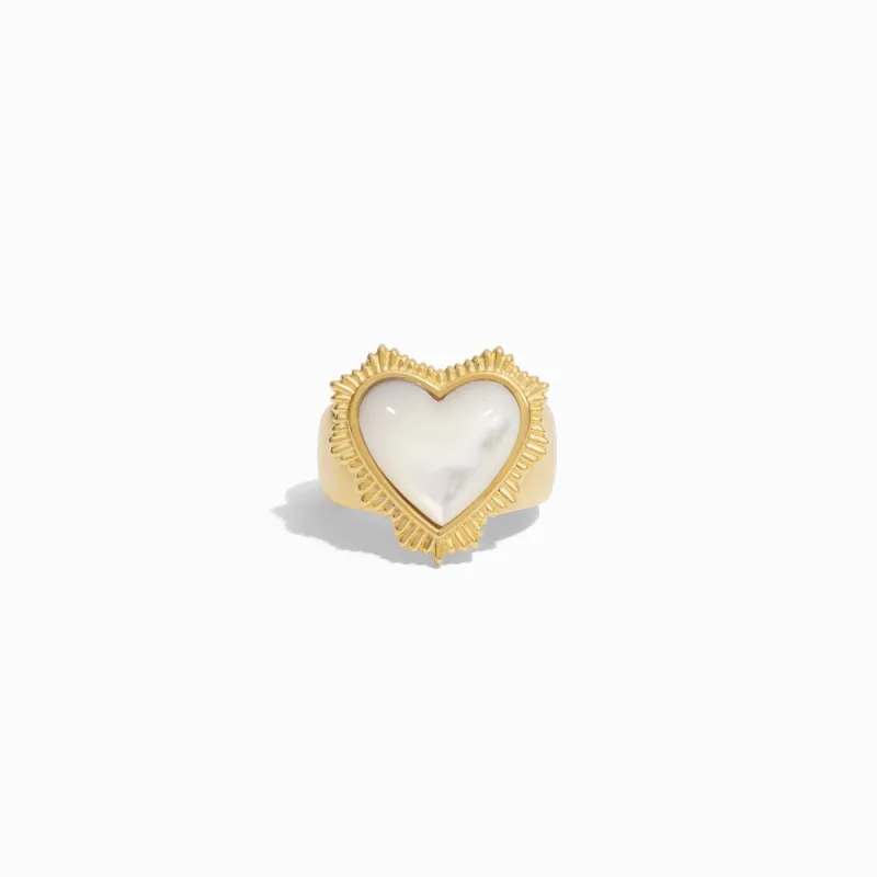 Mother of Pearl Radiant Heart Ring sold by Awe Inspired