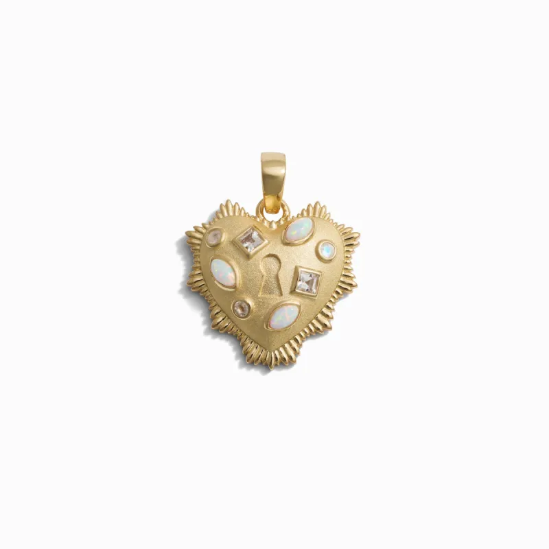 Gemstone Locked Radiant Heart Pendant sold by Awe Inspired