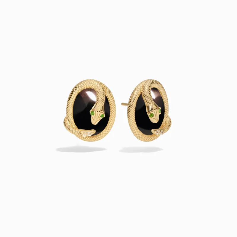 Grey Cat's Eye Snake Studs sold by Awe Inspired
