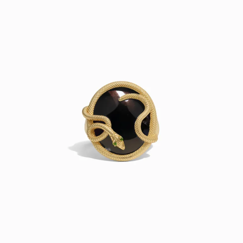 Grey Cat's Eye Snake Statement Ring sold by Awe Inspired