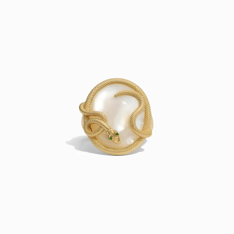 Mother of Pearl Snake Statement Ring sold by Awe Inspired