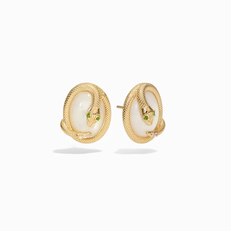 Snake Gemstone Studs sold by Awe Inspired