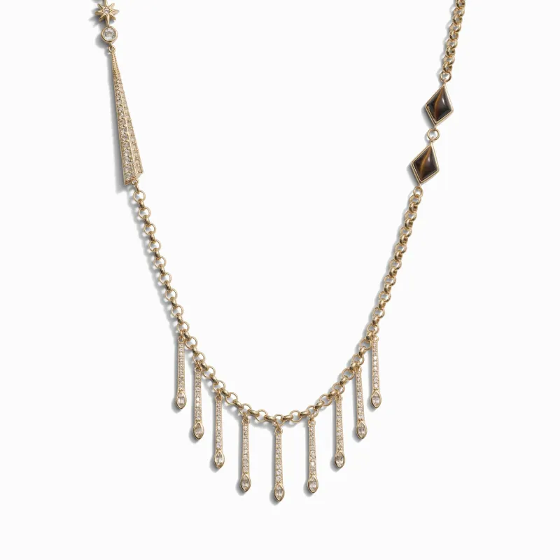 Tiger's Eye Long Boho Necklace sold by Awe Inspired