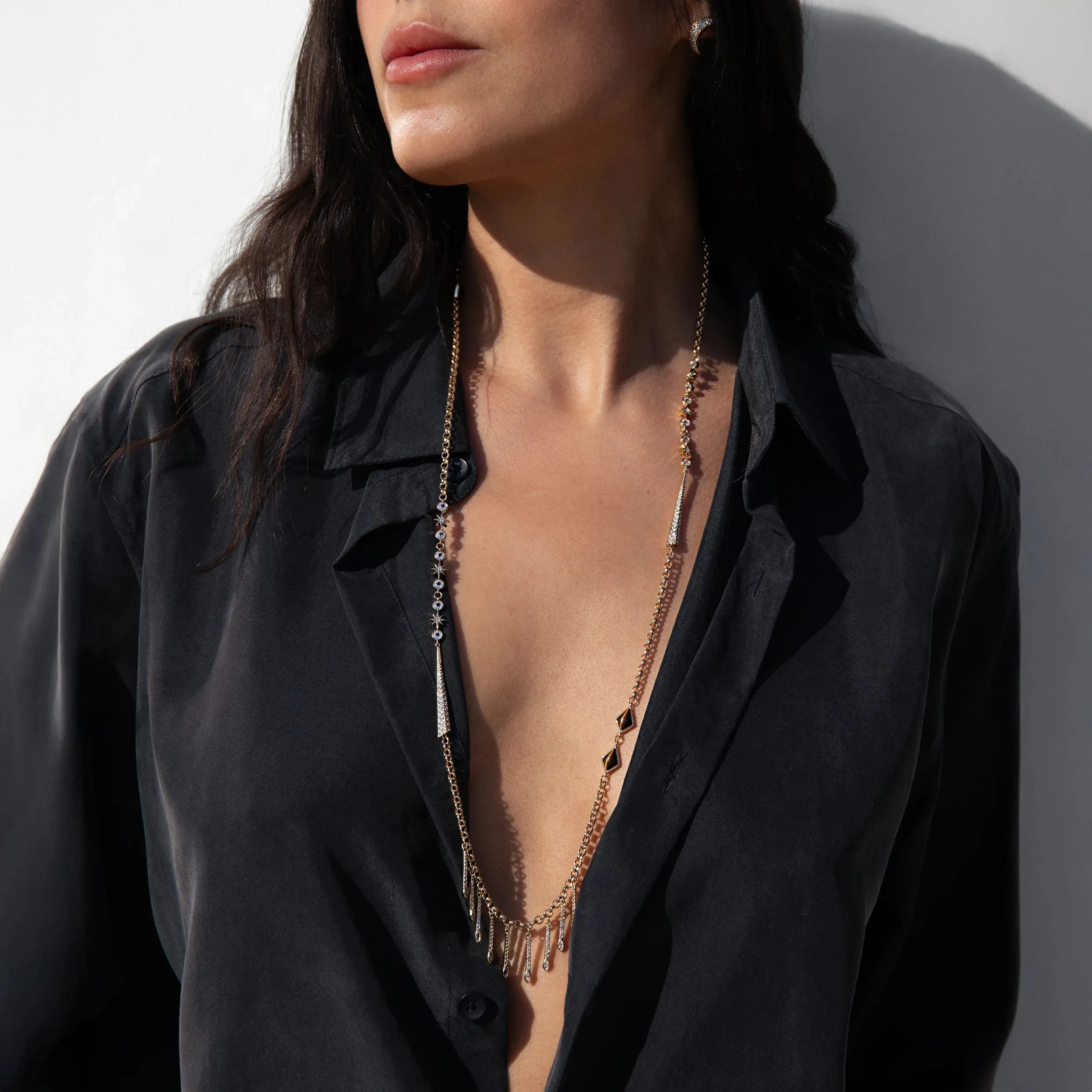 Tiger's Eye Long Boho Necklace sold by Awe Inspired product image thumbnail 2