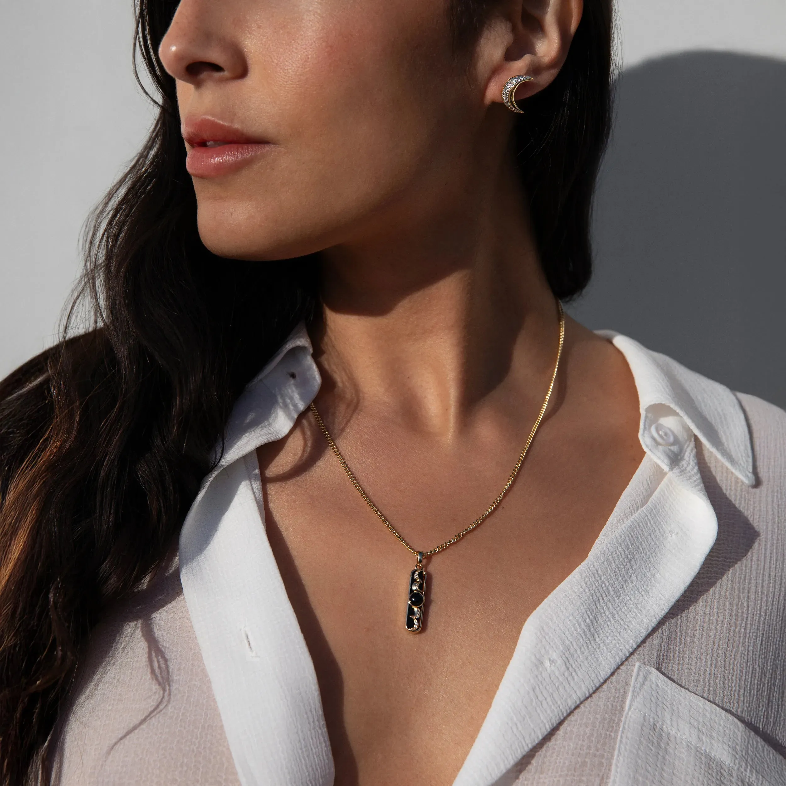 Tiger's Eye Moon Phase Necklace sold by Awe Inspired product image thumbnail 2