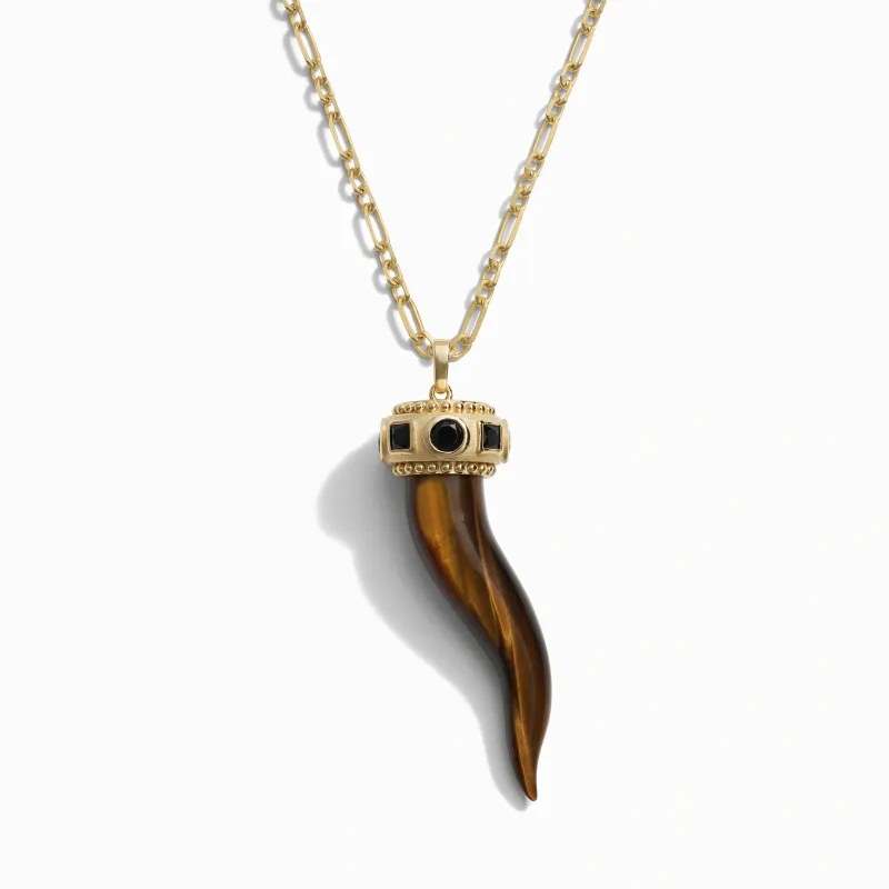 Tiger's Eye Horn Necklace sold by Awe Inspired