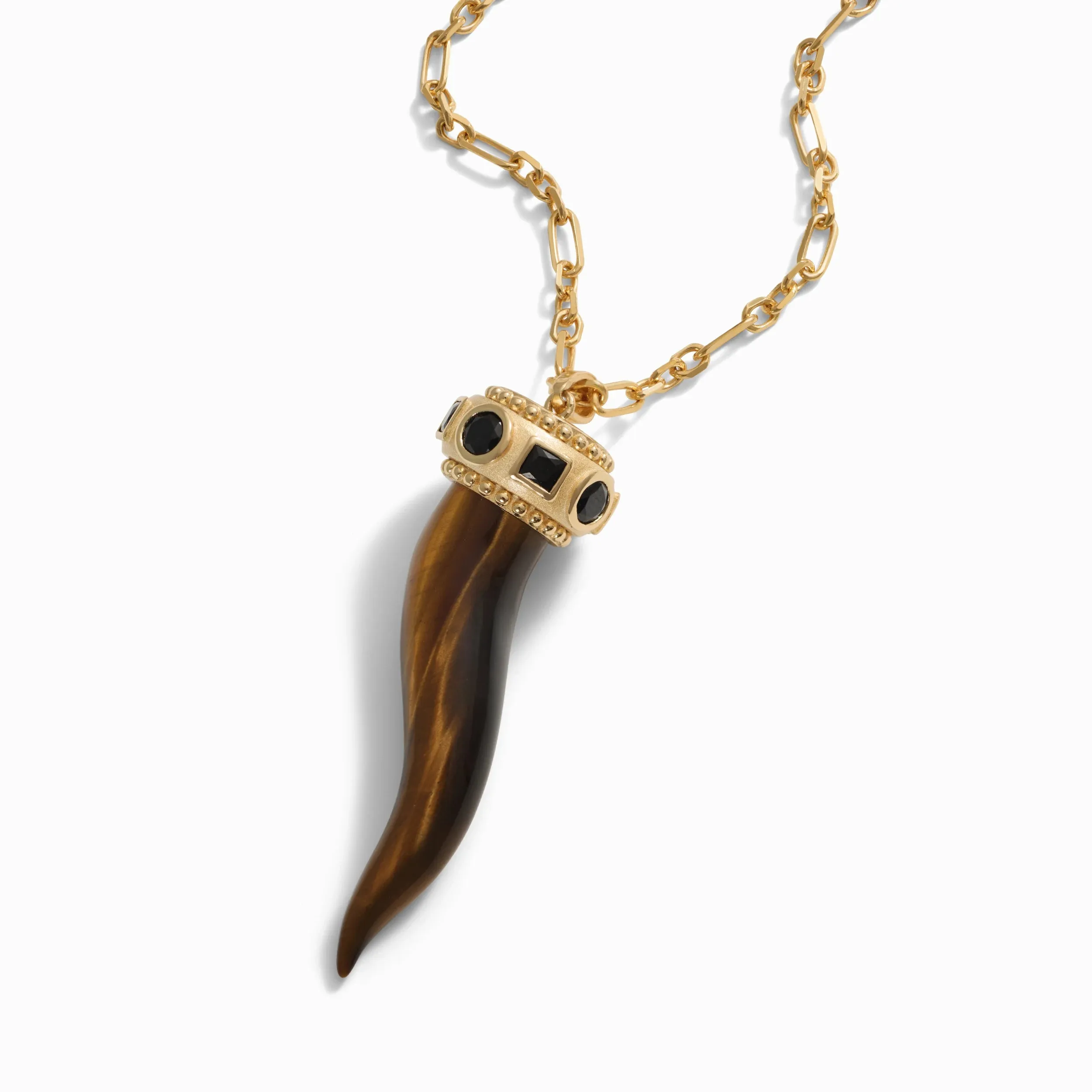 Tiger's Eye Horn Necklace sold by Awe Inspired product image thumbnail 4