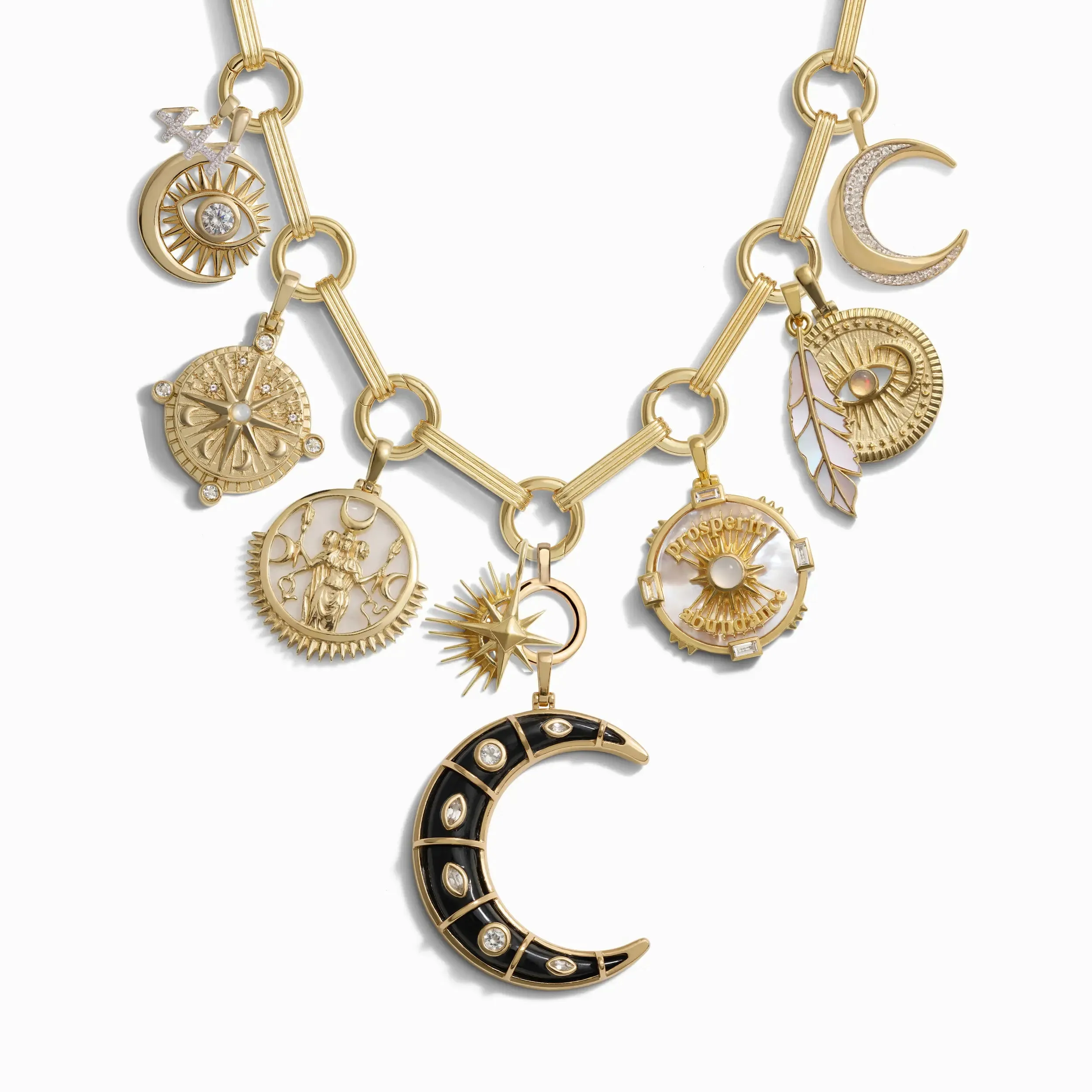 Moon Goddess Statement Charm Necklace sold by Awe Inspired