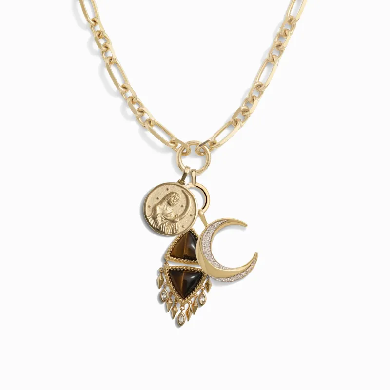 Selene Boho Moon Charm Necklace sold by Awe Inspired