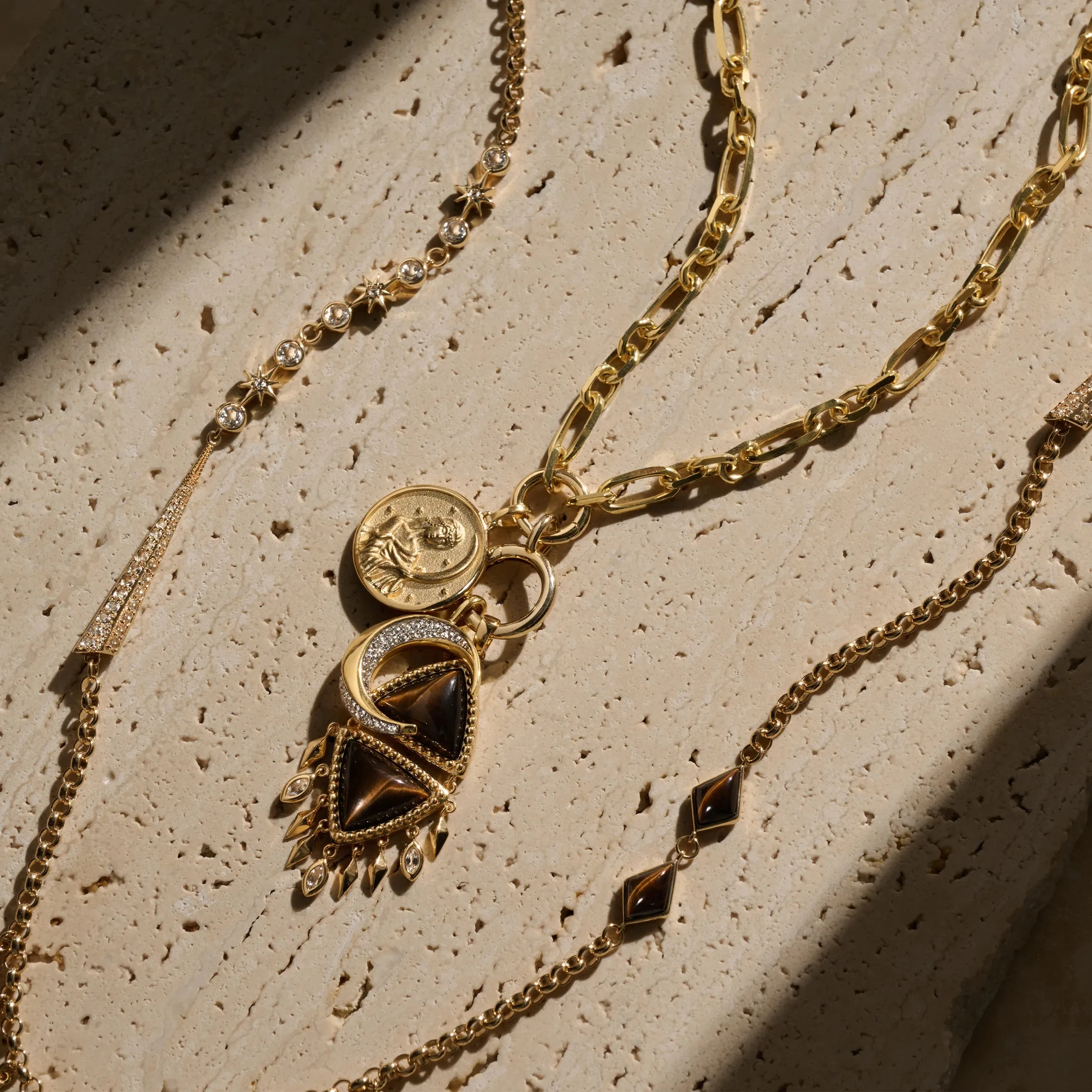 Selene Boho Moon Charm Necklace sold by Awe Inspired product image thumbnail 3