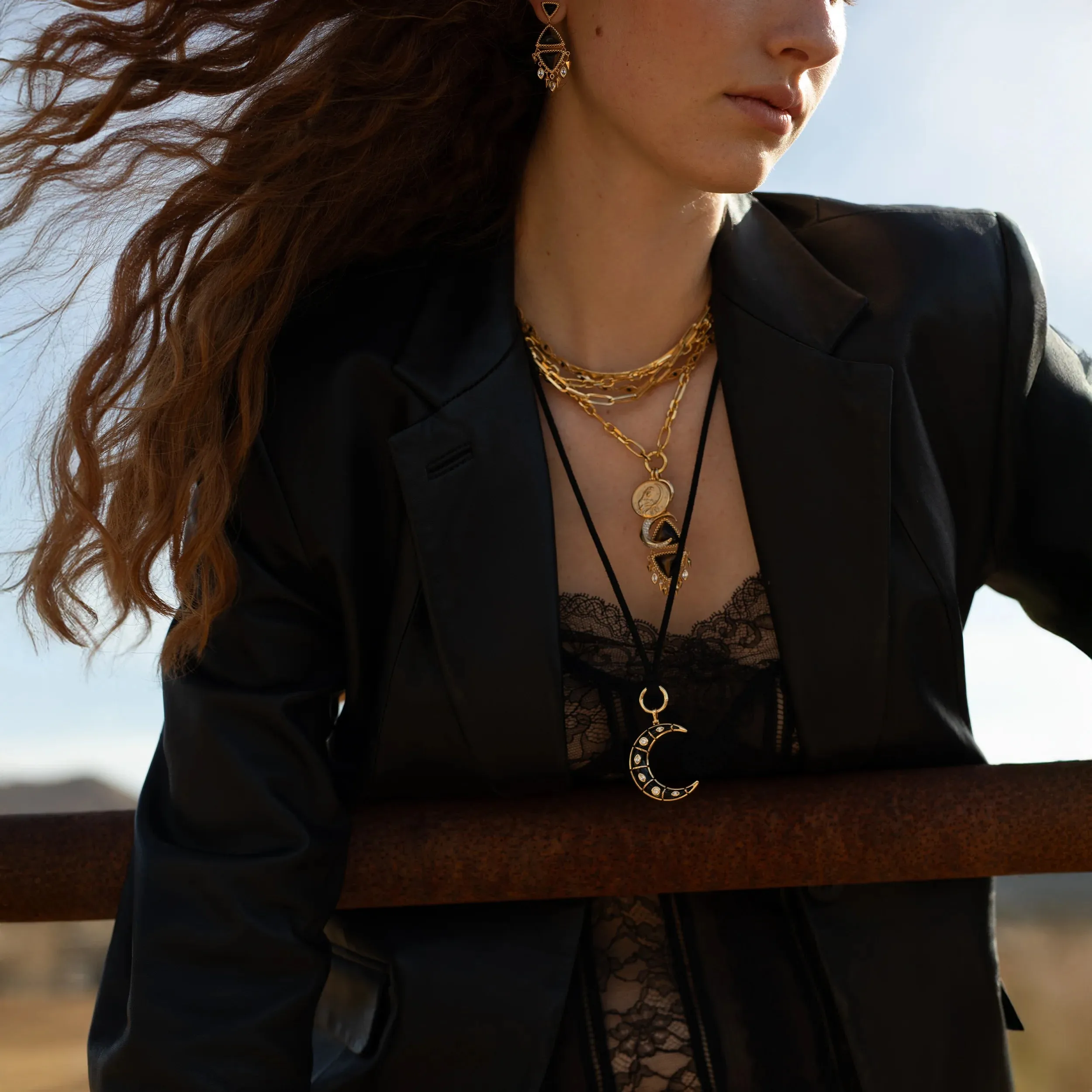 Mystic Moon Cord Charm Necklace sold by Awe Inspired product image thumbnail 2