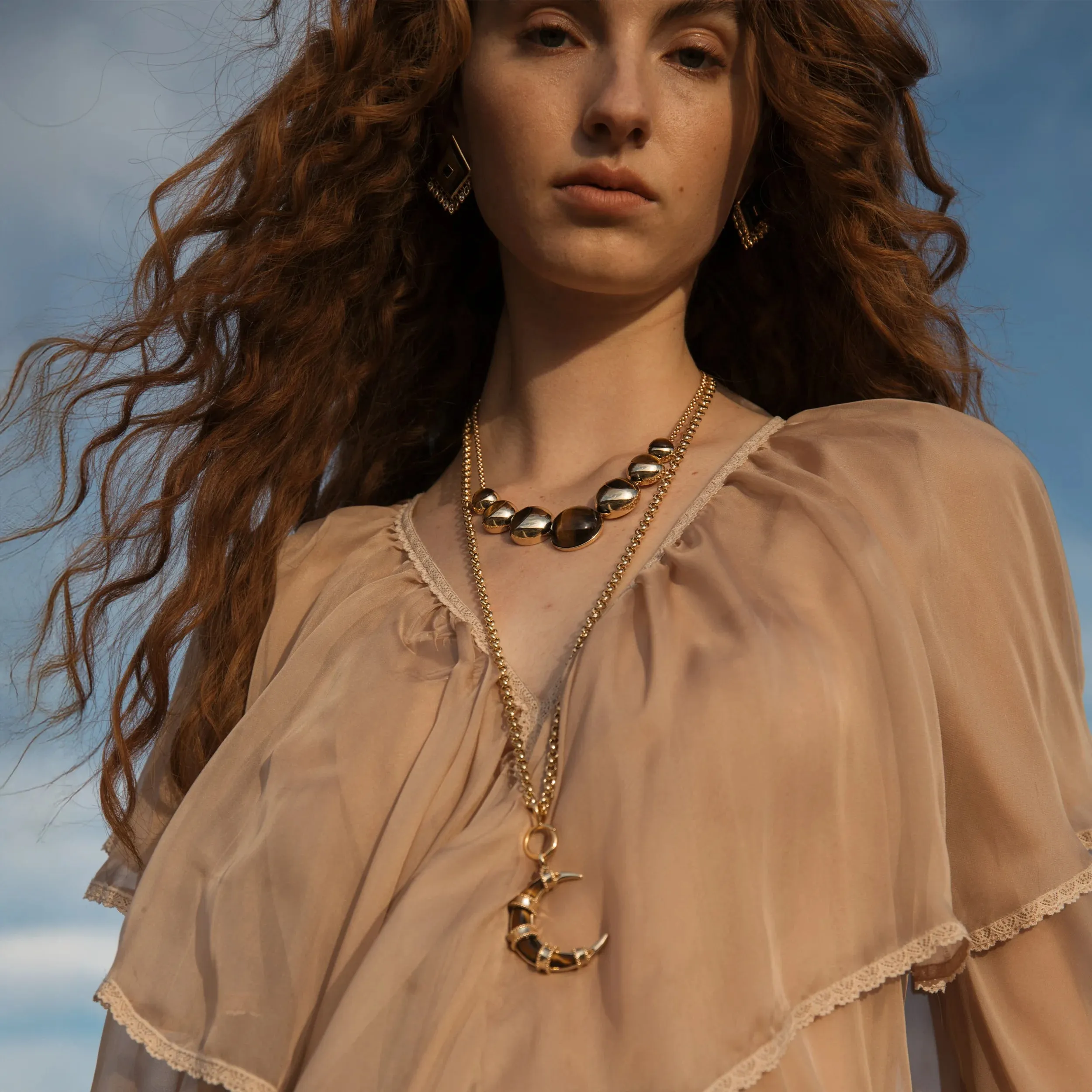 Long Boho Moon Charm Necklace sold by Awe Inspired product image thumbnail 3